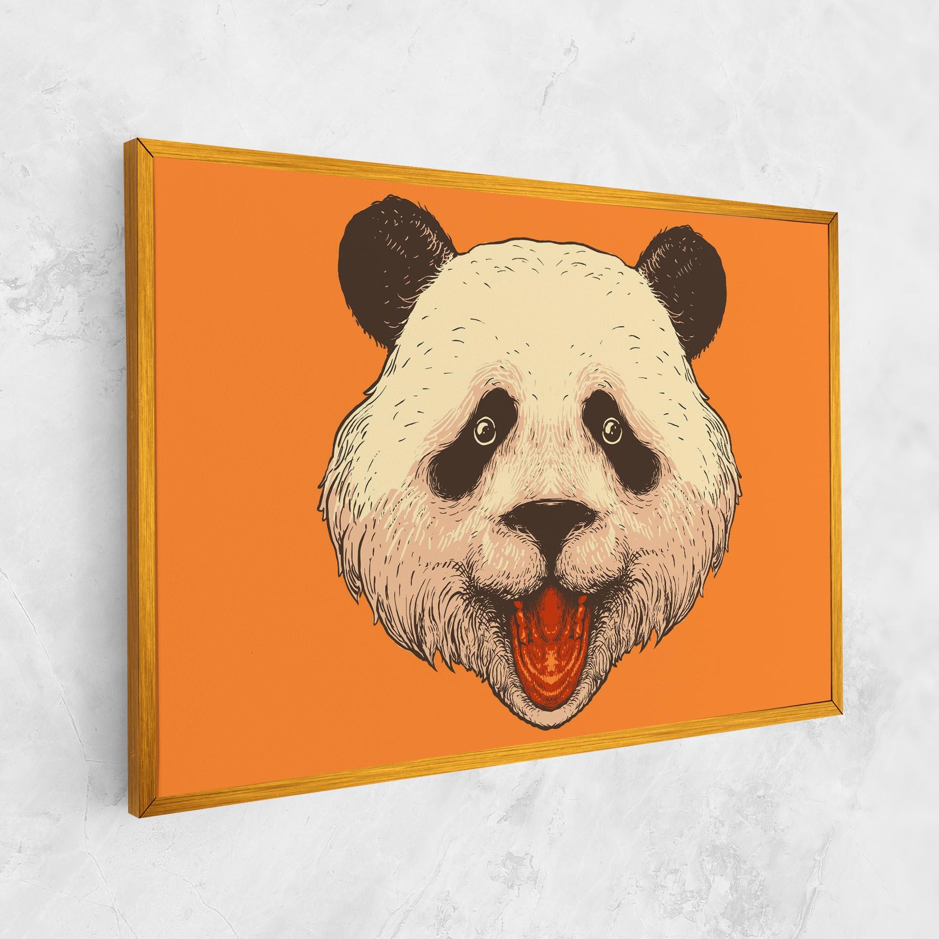 Vászonkép Panda On Orange mockup 1