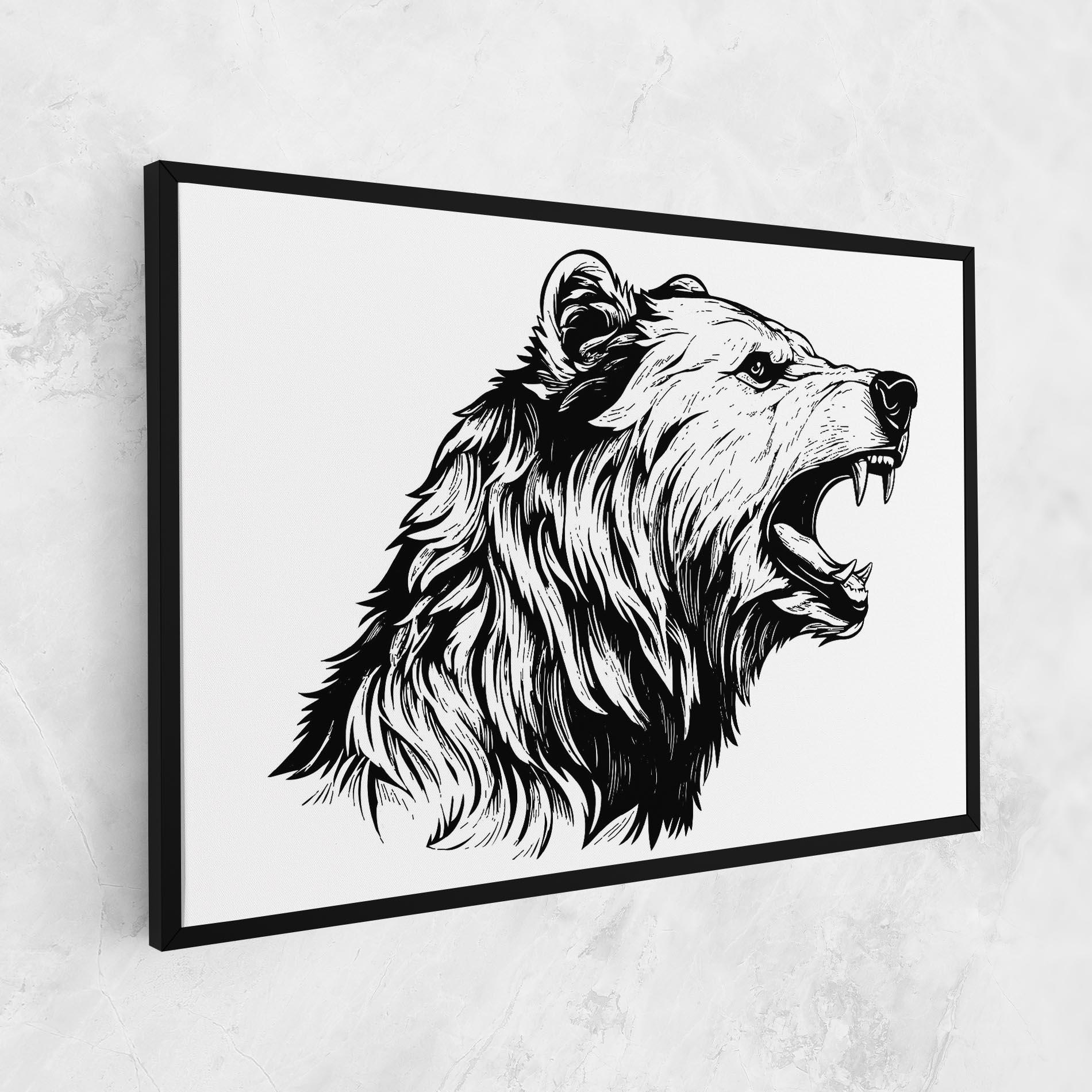Vászonkép Angry Bear mockup 1