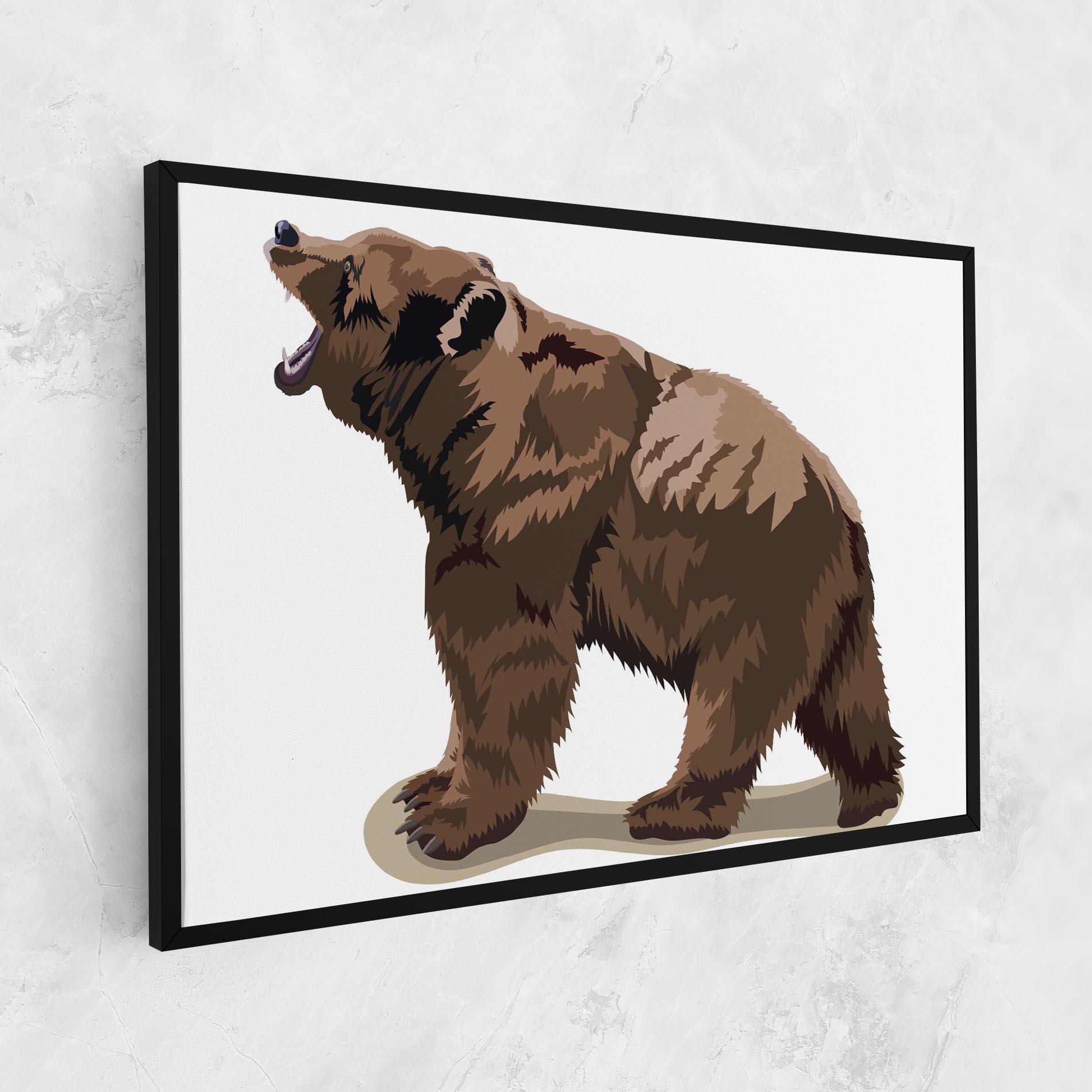 Vászonkép Angry Walking Bear mockup 1