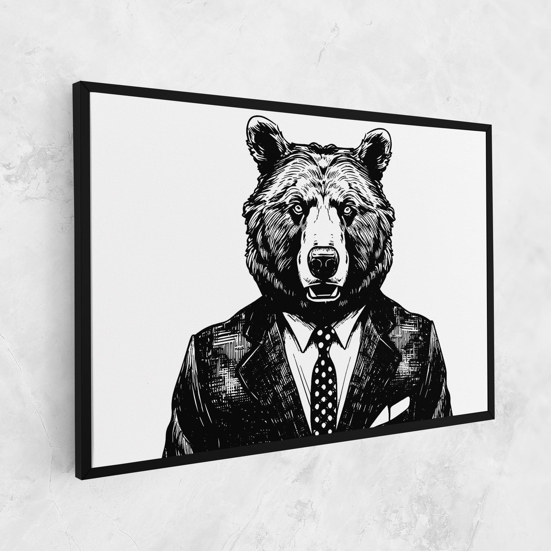 Vászonkép Bear In Suit mockup 1