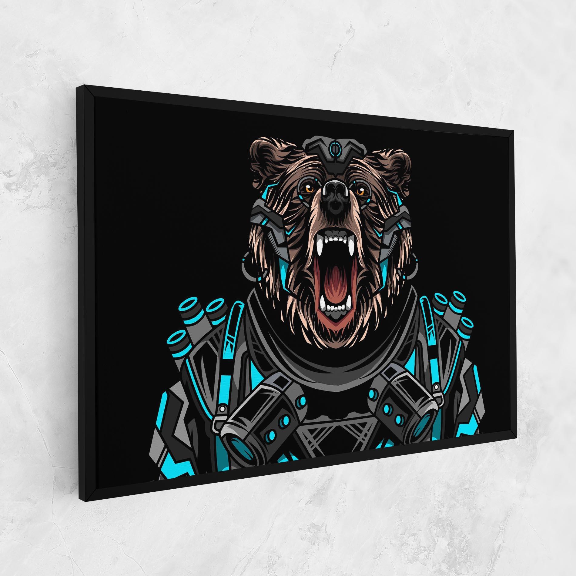 Vászonkép Black Cyborg Bear mockup 1
