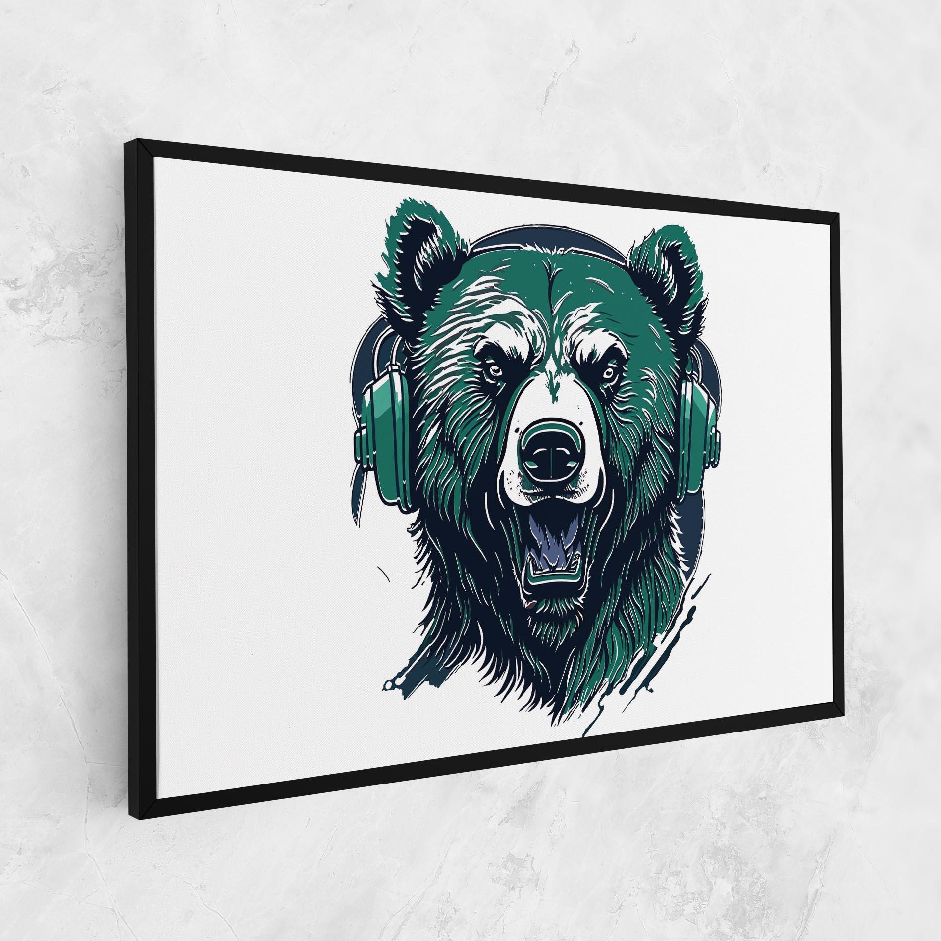 Vászonkép Green Music Bear mockup 1