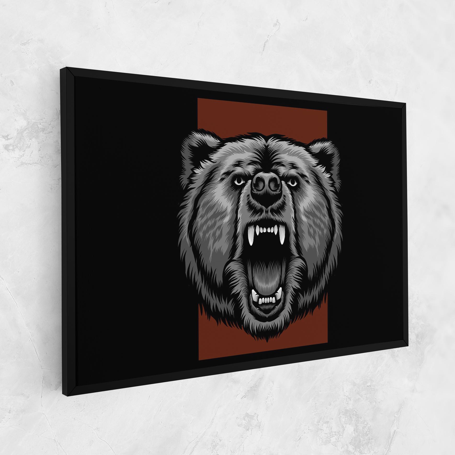 Vászonkép Grey Bear Head mockup 1