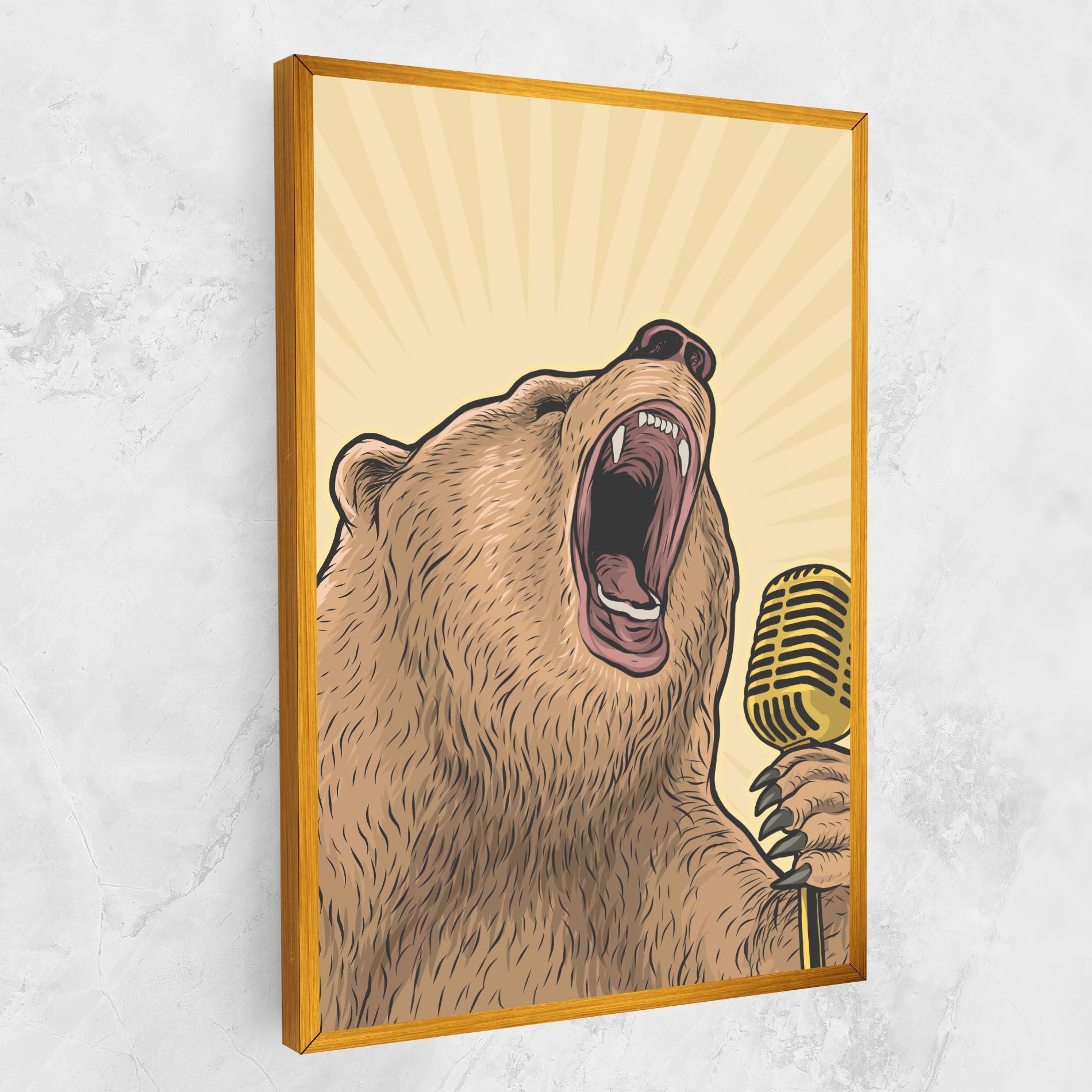 Vászonkép Bear Singing mockup 1