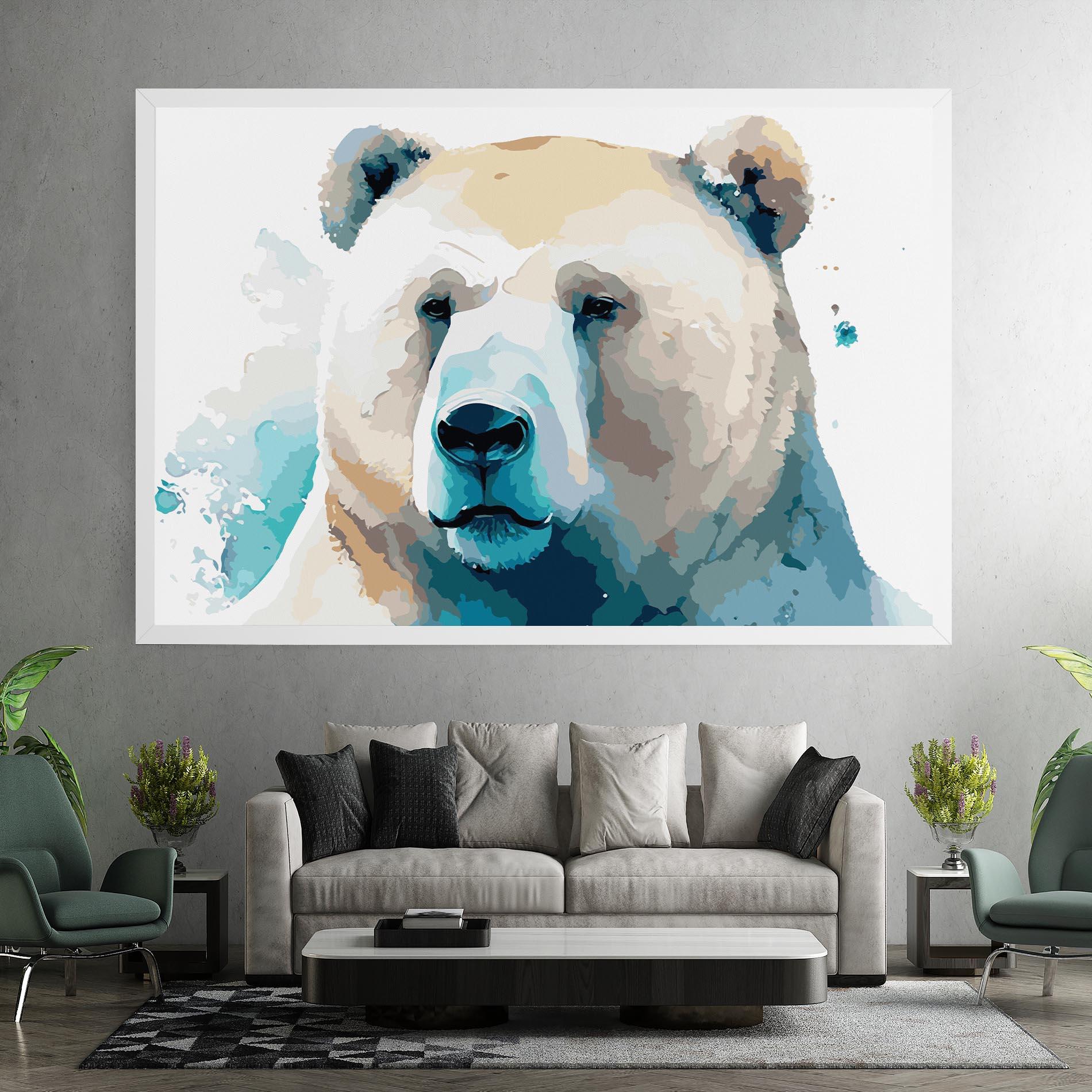 Vászonkép Big Watercolor Bear mockup 7