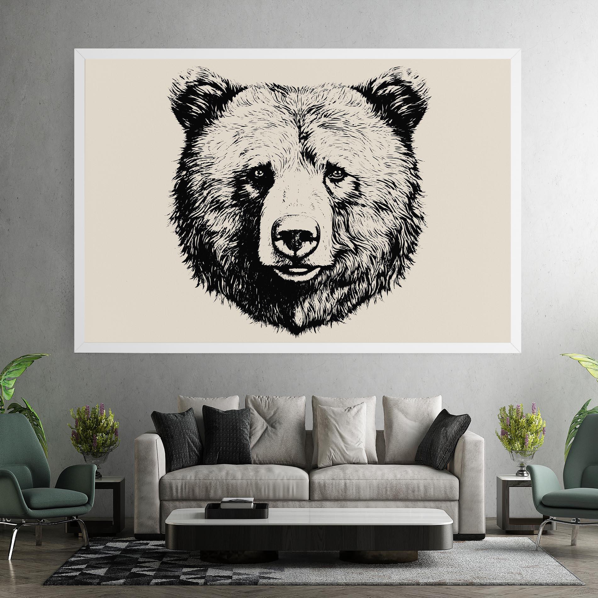 Vászonkép Cream Head Bear mockup 7