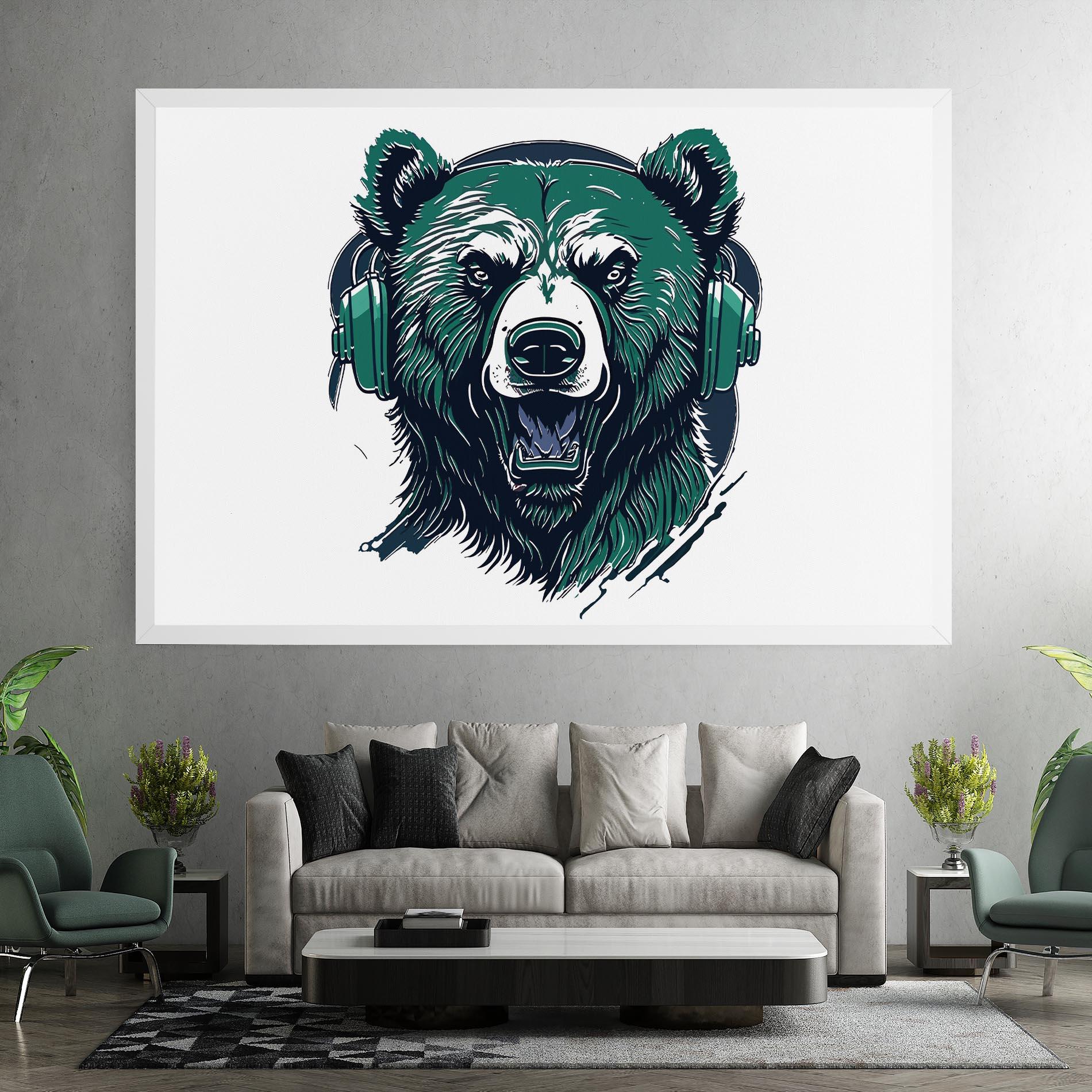 Vászonkép Green Music Bear mockup 7