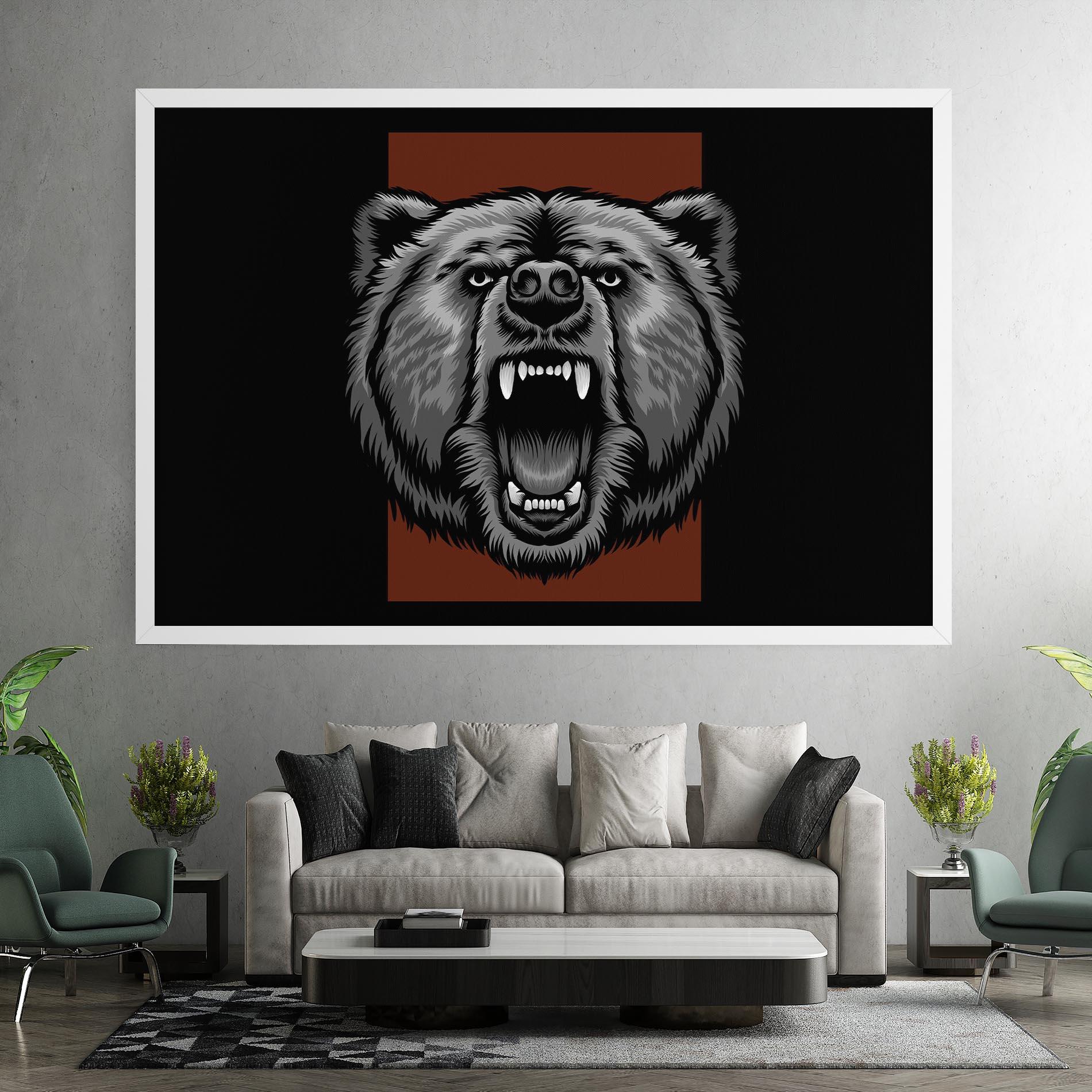 Vászonkép Grey Bear Head mockup 7