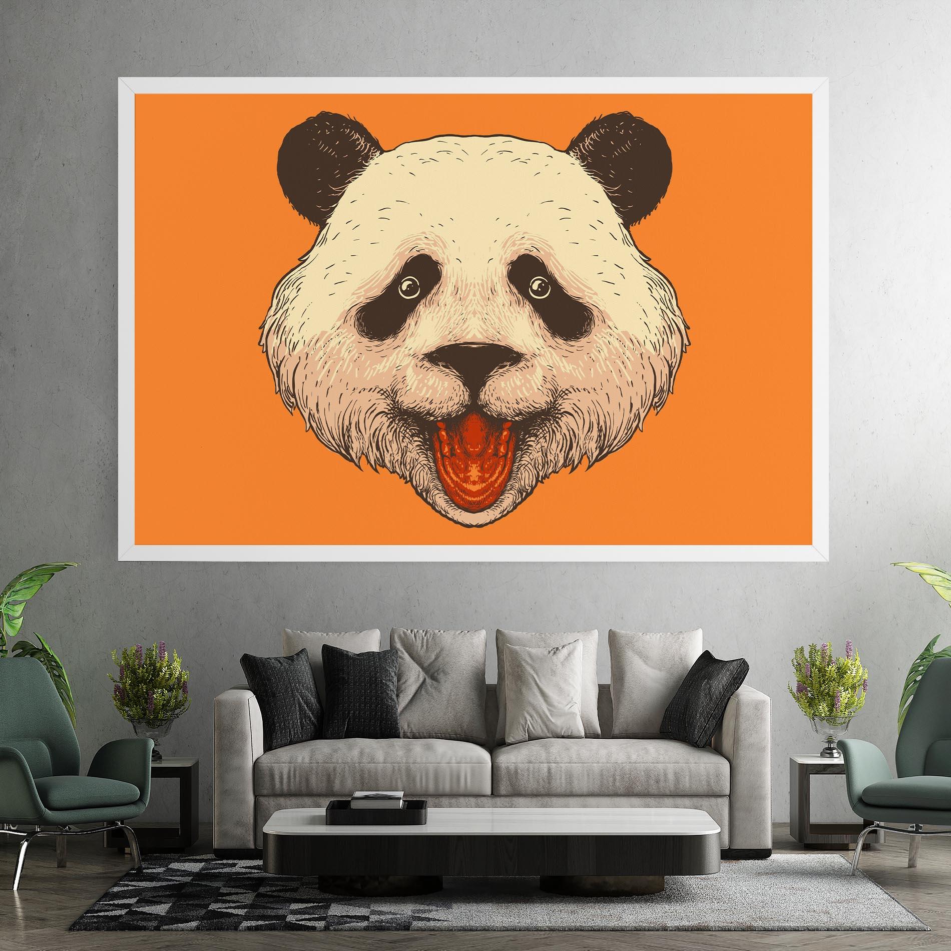 Vászonkép Panda On Orange mockup 7