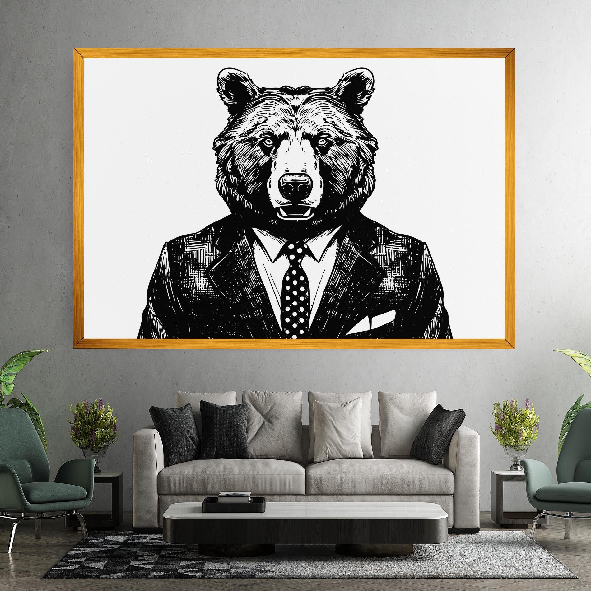 Vászonkép Bear In Suit mockup 7