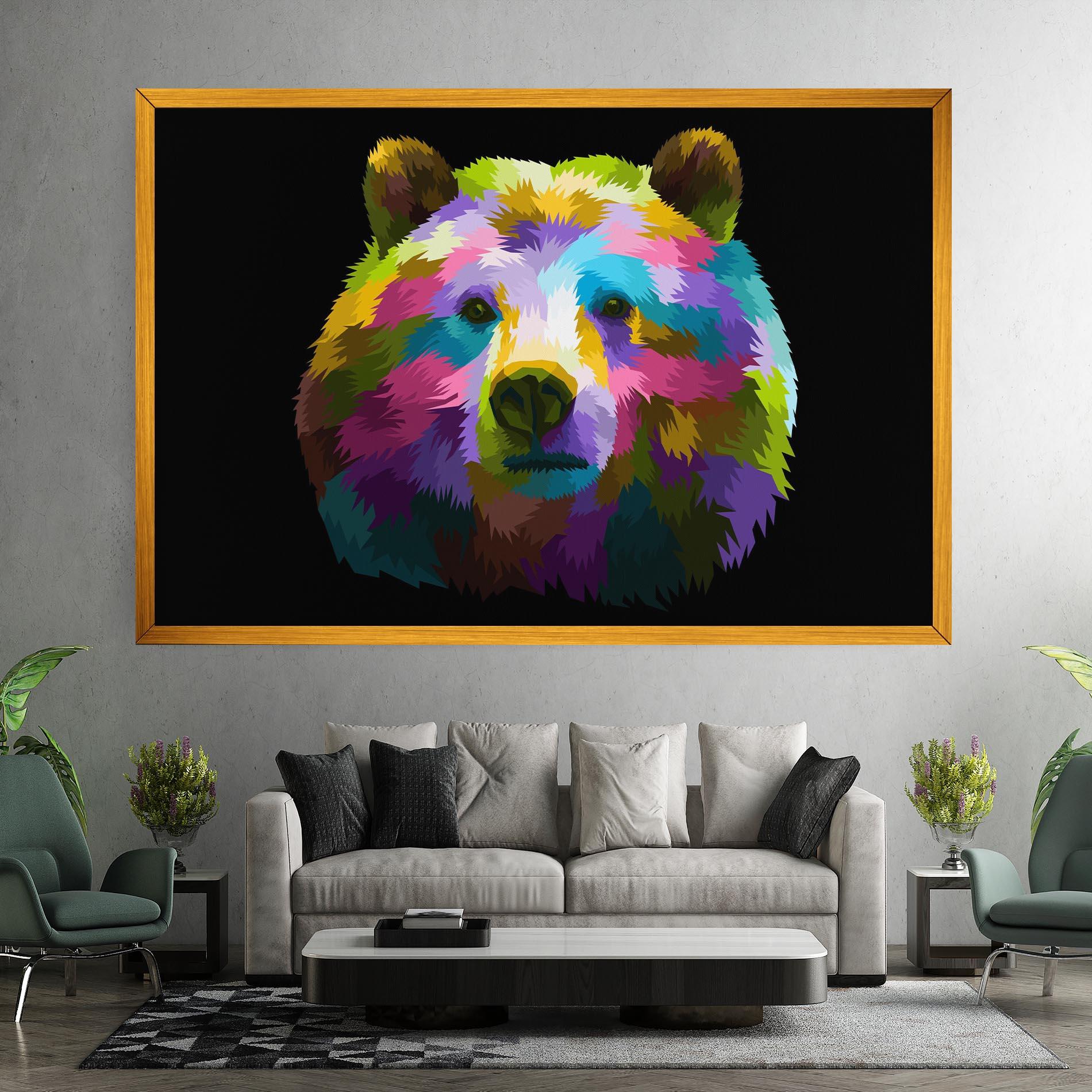 Vászonkép Colorful Bear Head mockup 7