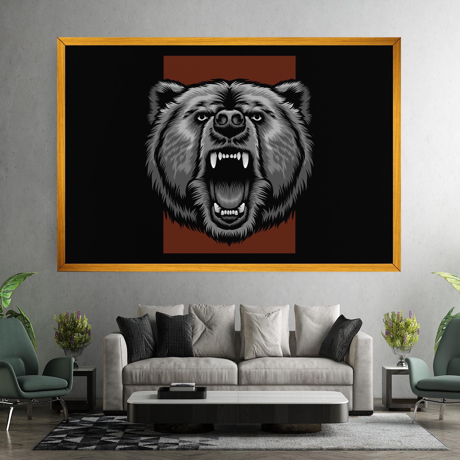 Vászonkép Grey Bear Head mockup 7