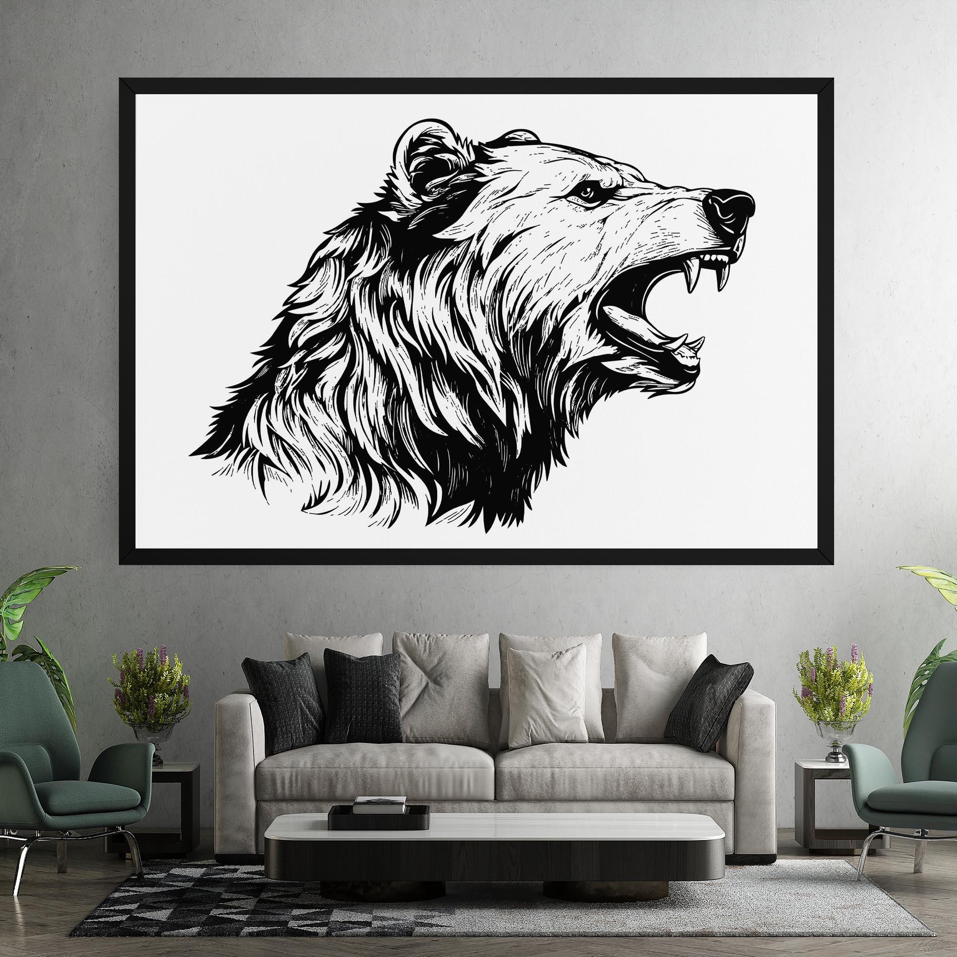 Vászonkép Angry Bear mockup 7