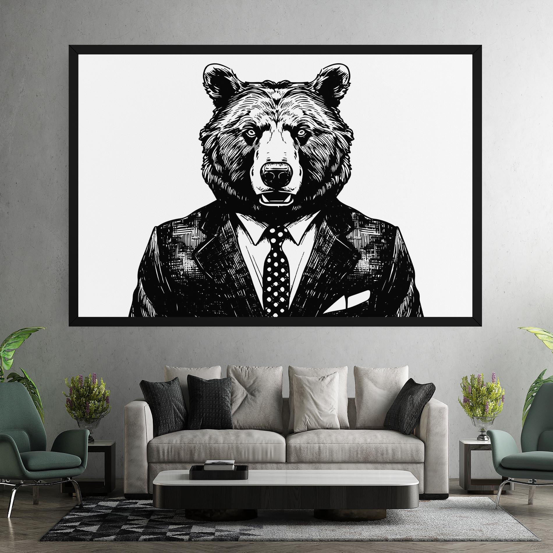 Vászonkép Bear In Suit mockup 7
