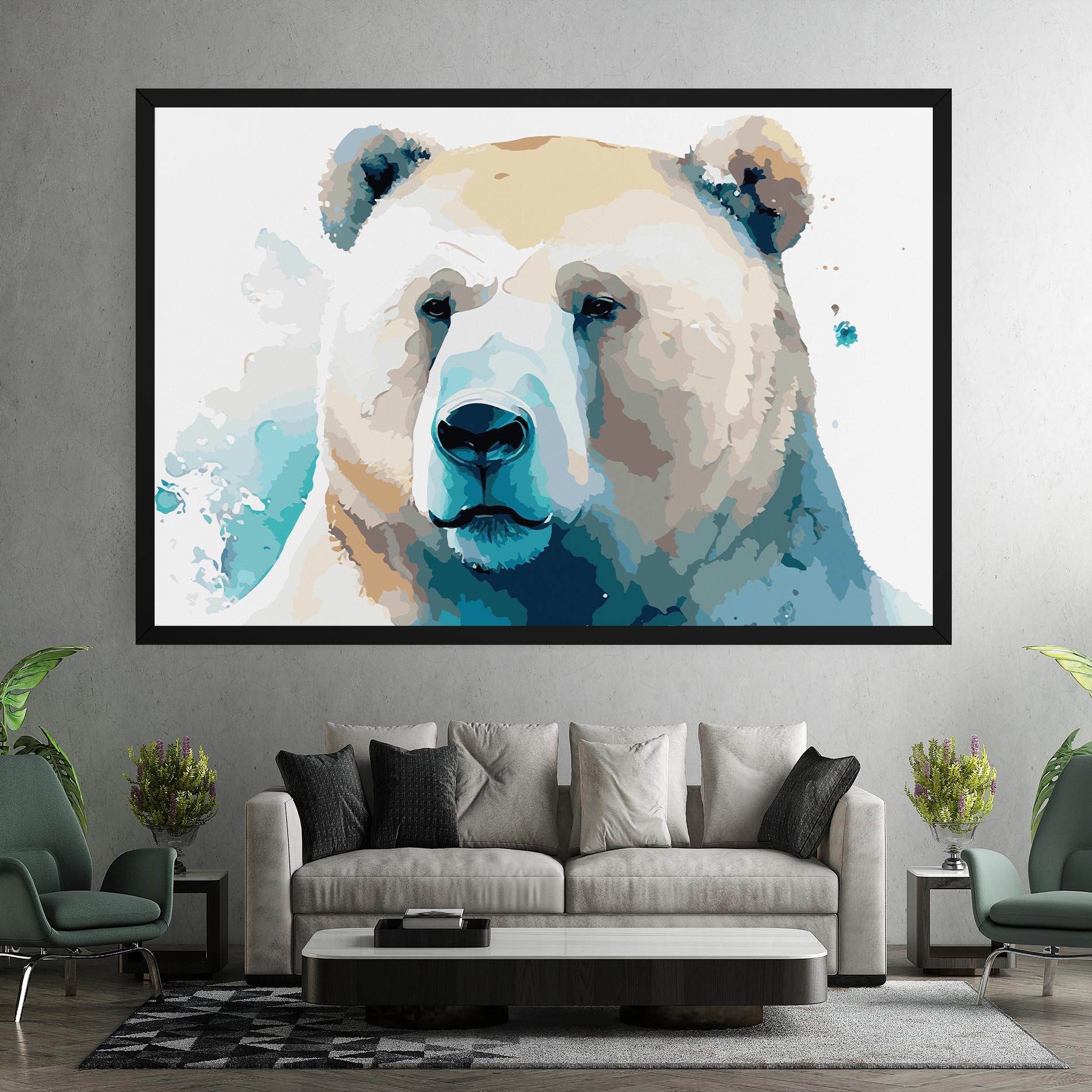 Vászonkép Big Watercolor Bear mockup 7