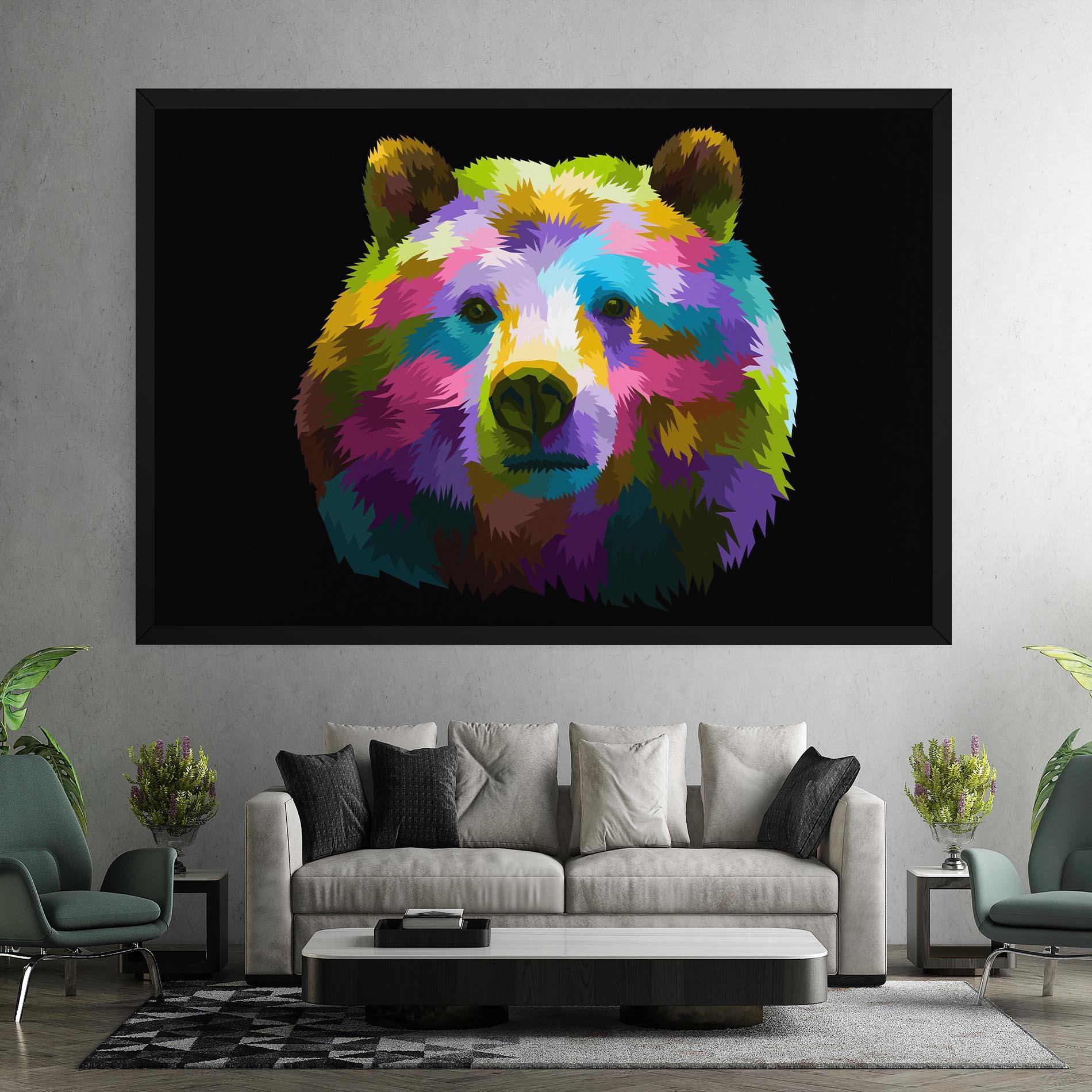 Vászonkép Colorful Bear Head mockup 7
