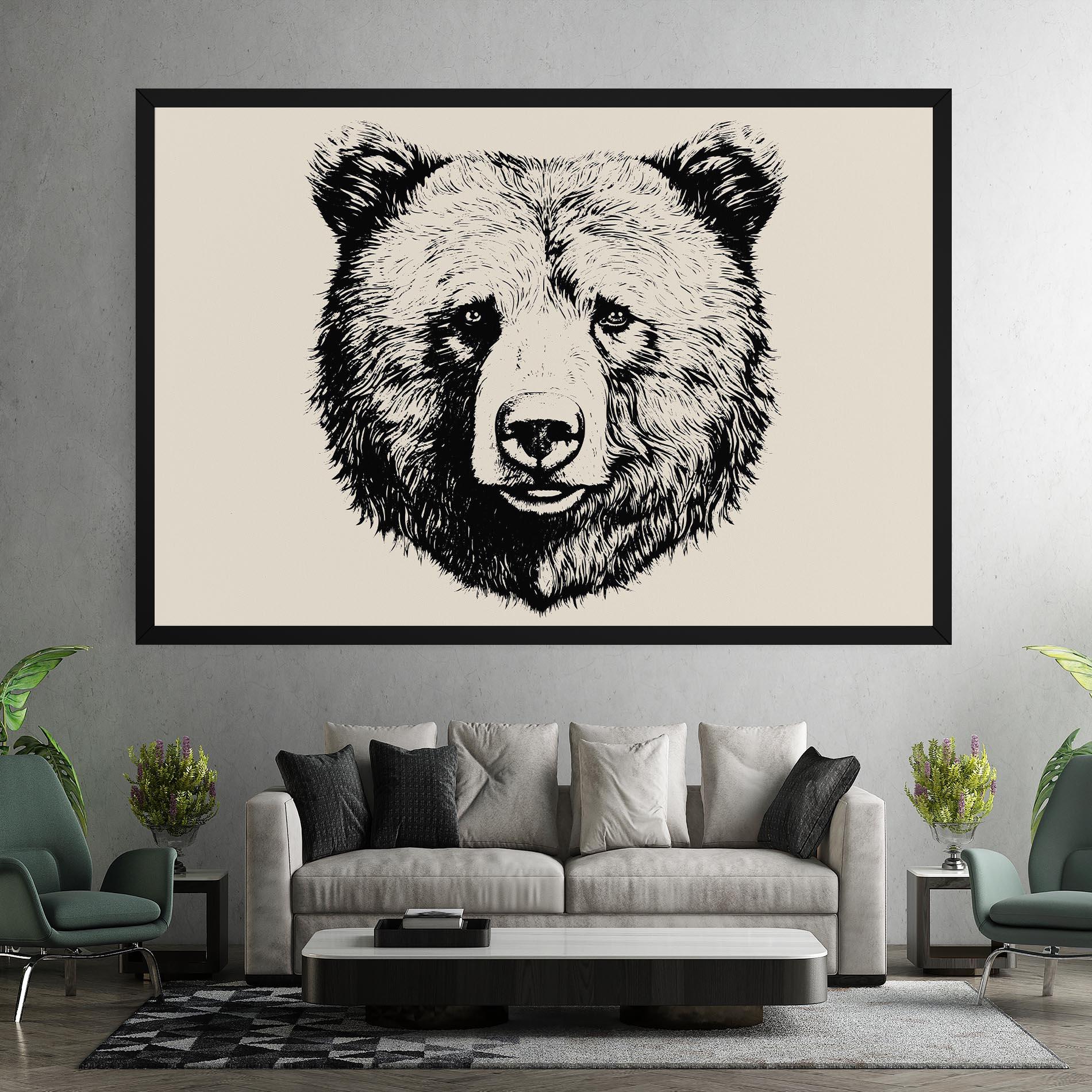 Vászonkép Cream Head Bear mockup 7