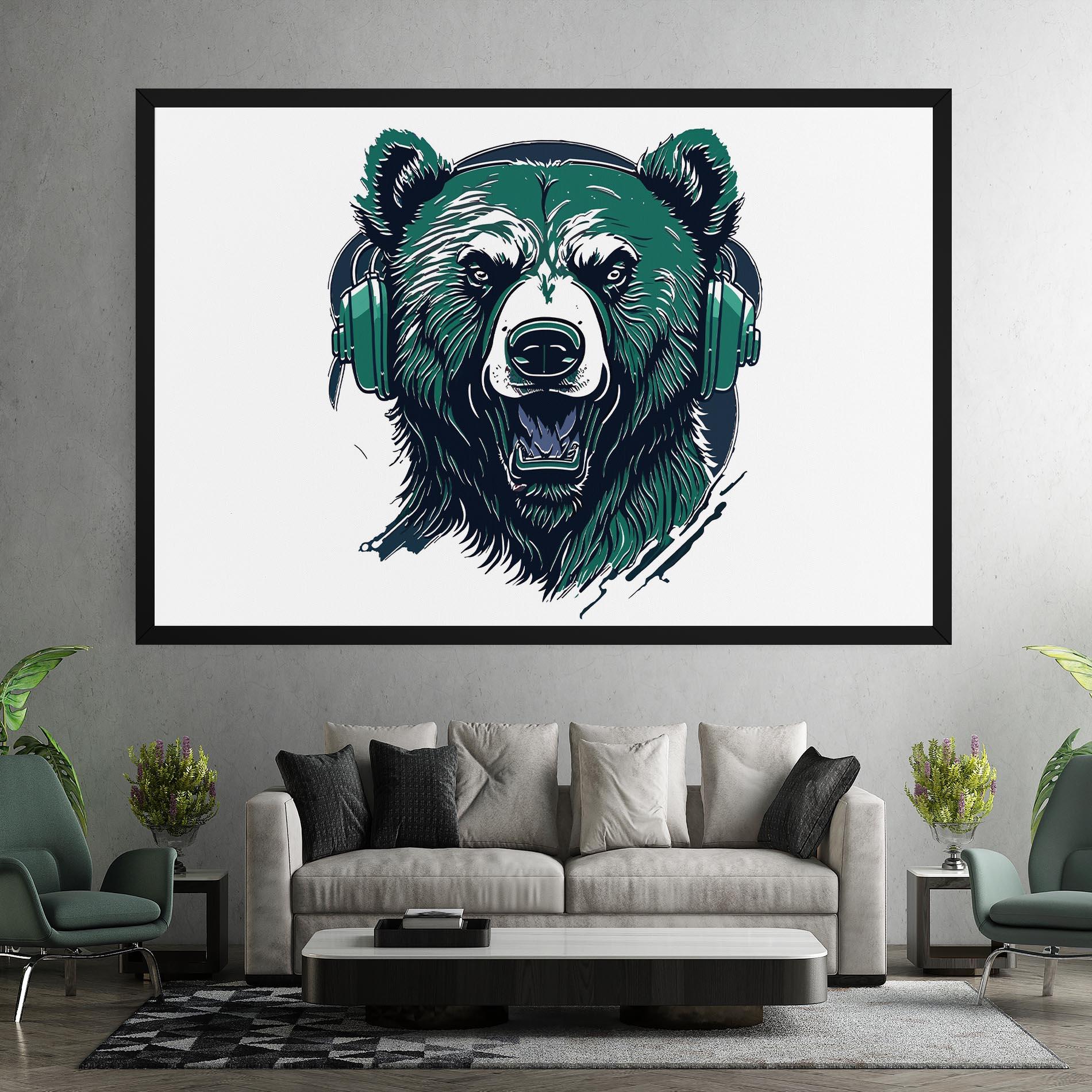 Vászonkép Green Music Bear mockup 7