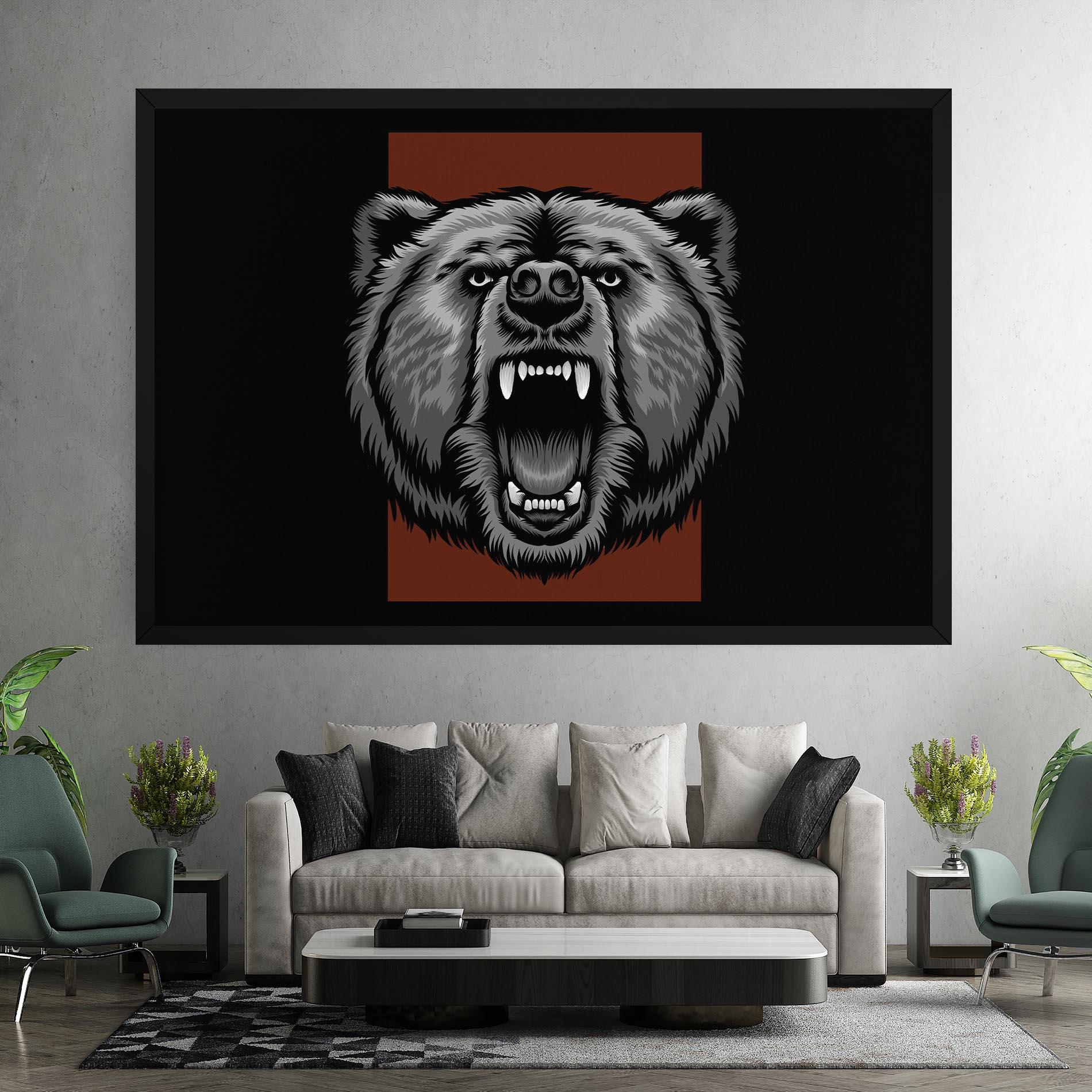Vászonkép Grey Bear Head mockup 7
