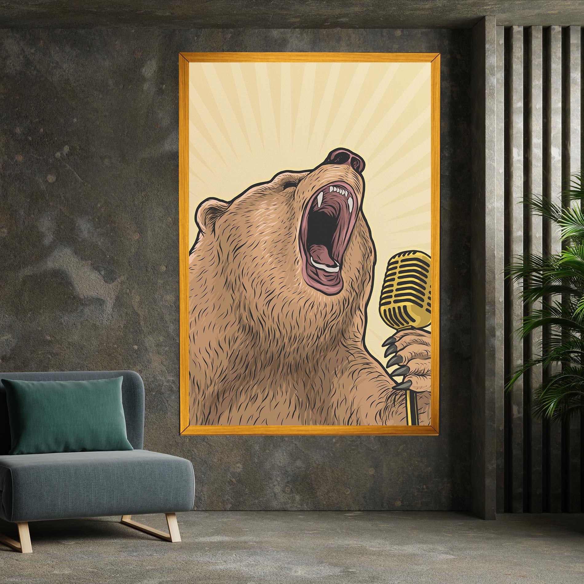 Vászonkép Bear Singing mockup 7