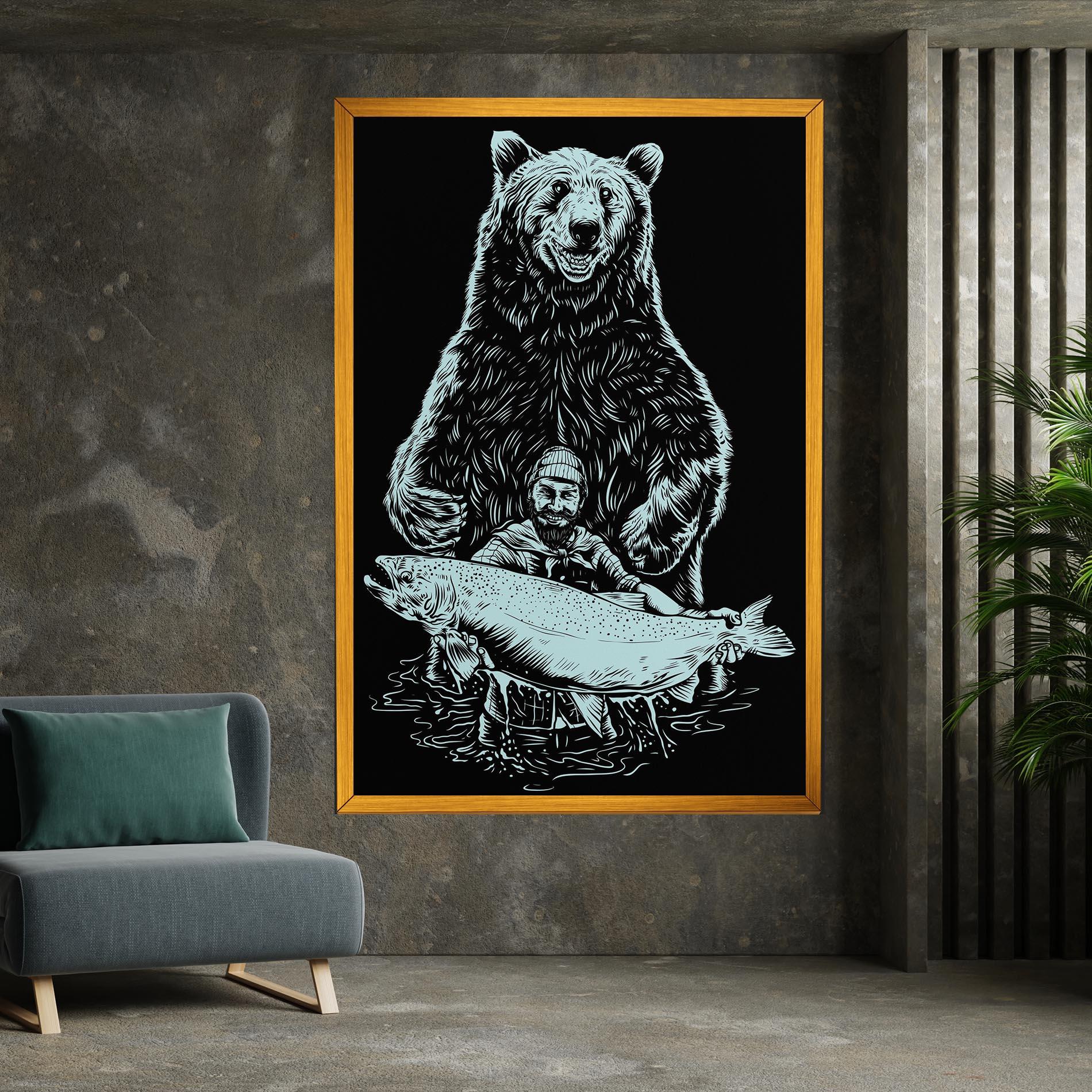 Vászonkép Fishing Bear mockup 7