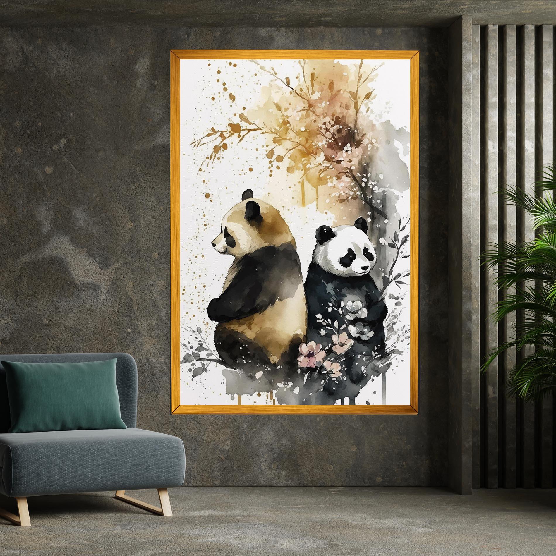 Vászonkép Gold Panda Art mockup 7