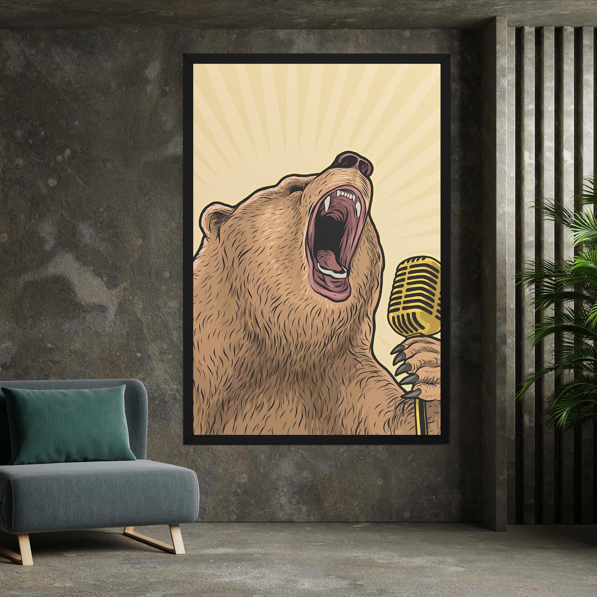 Vászonkép Bear Singing mockup 7