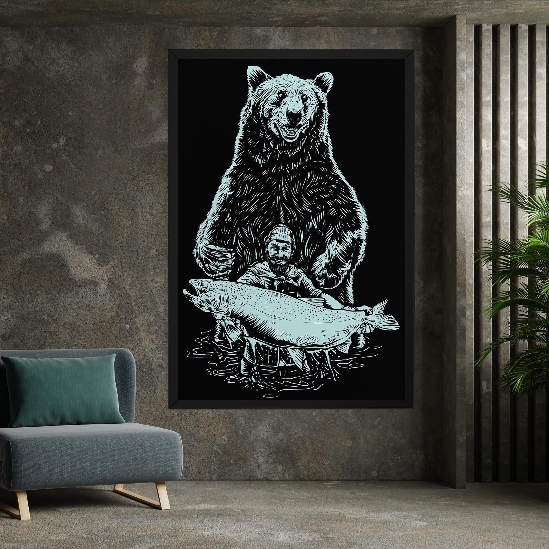 Vászonkép Fishing Bear mockup 7