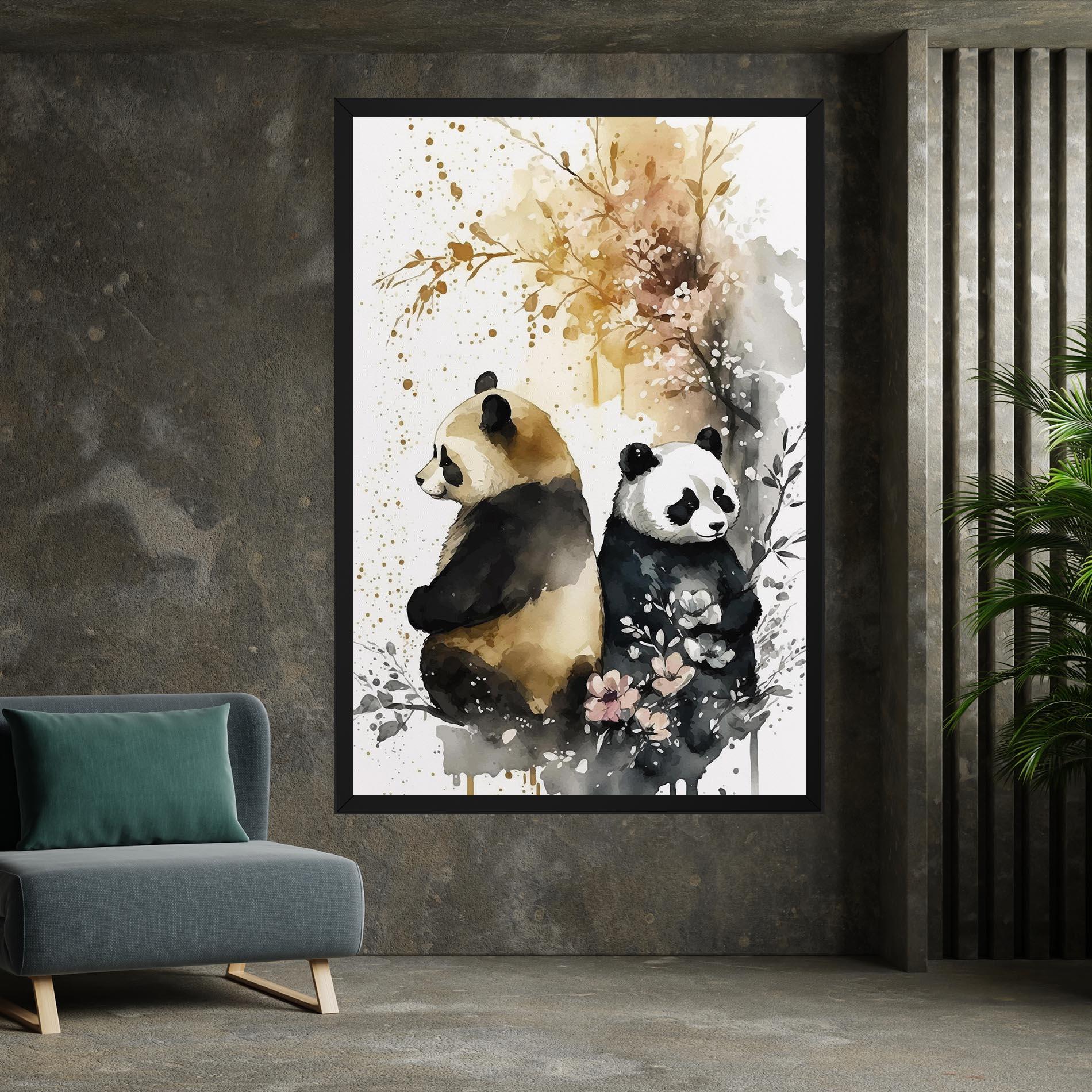 Vászonkép Gold Panda Art mockup 7