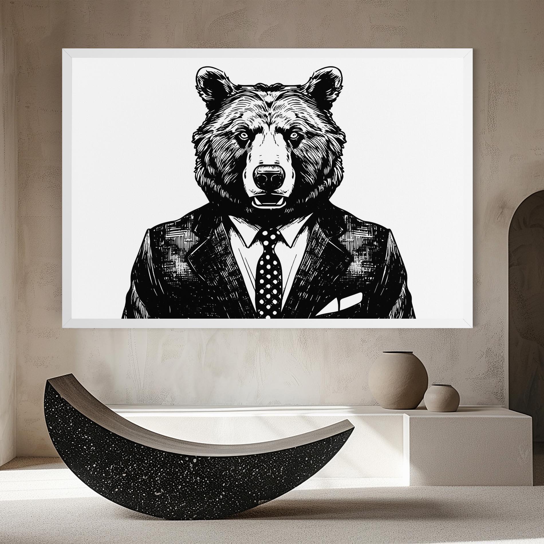 Vászonkép Bear In Suit mockup 8