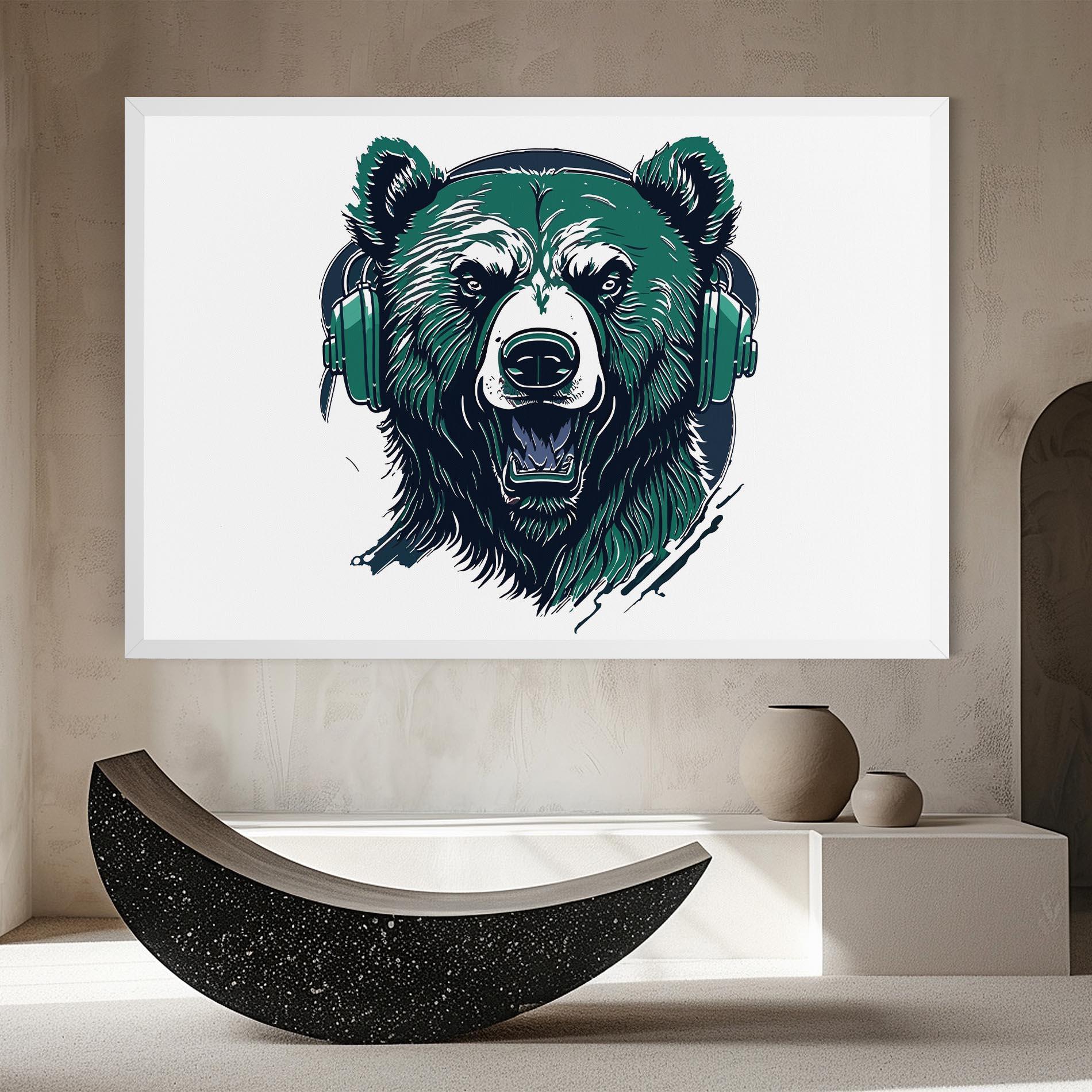 Vászonkép Green Music Bear mockup 8