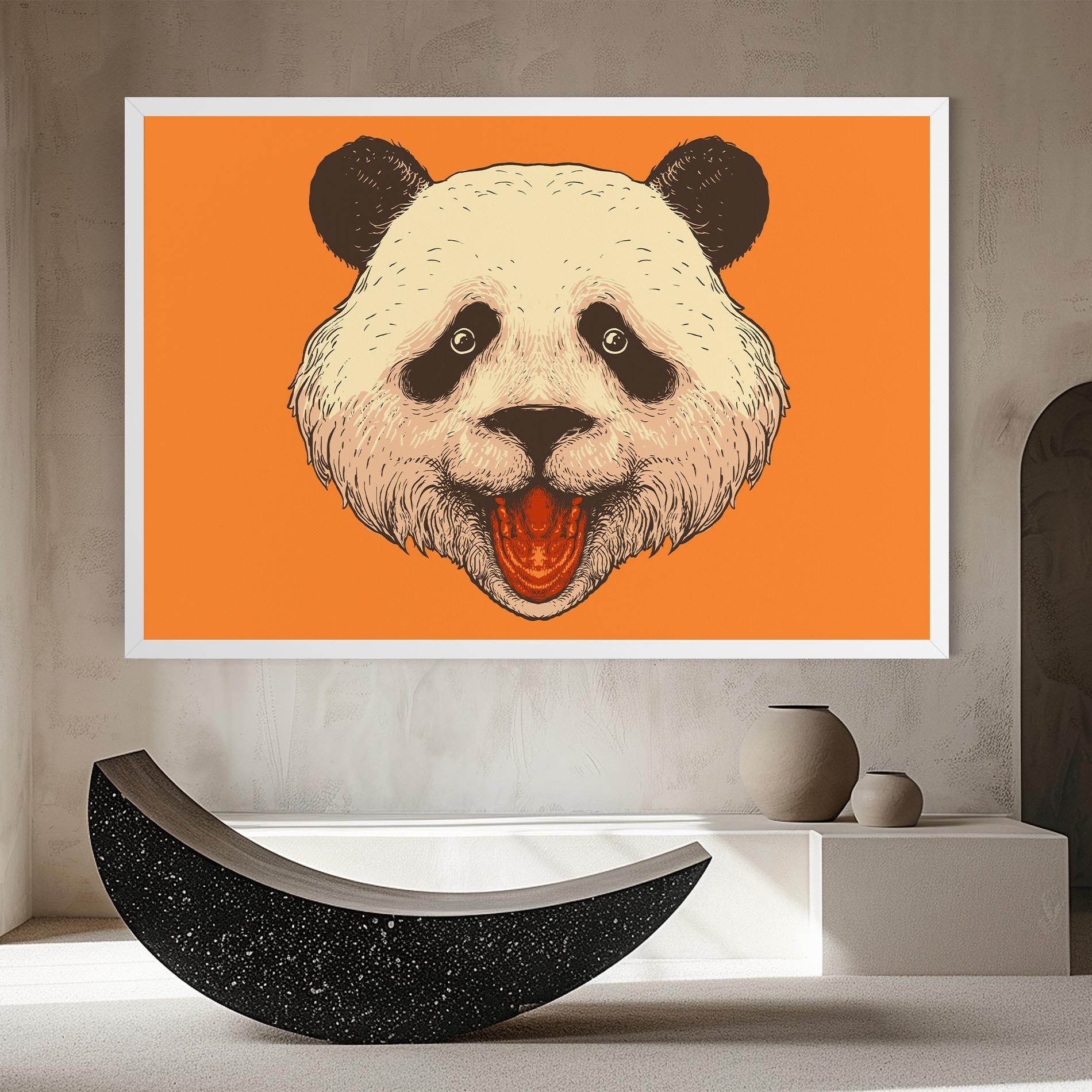 Vászonkép Panda On Orange mockup 8