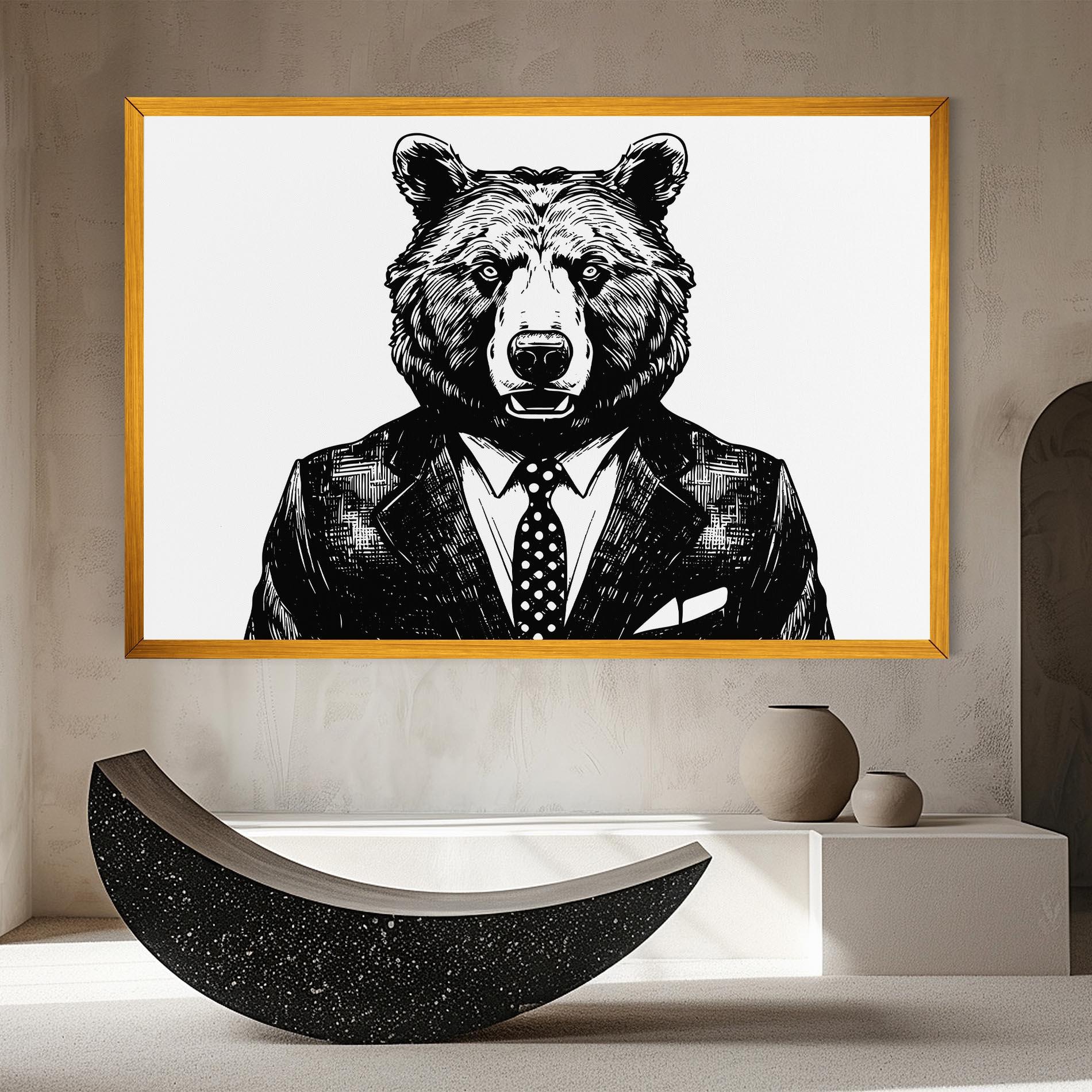 Vászonkép Bear In Suit mockup 8