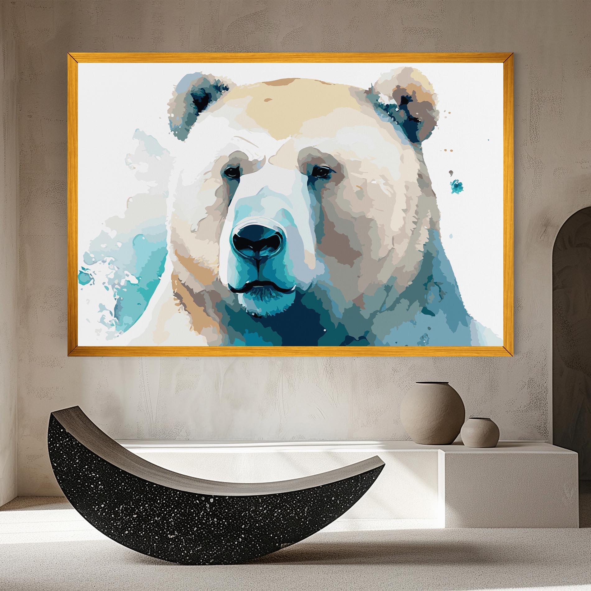 Vászonkép Big Watercolor Bear mockup 8