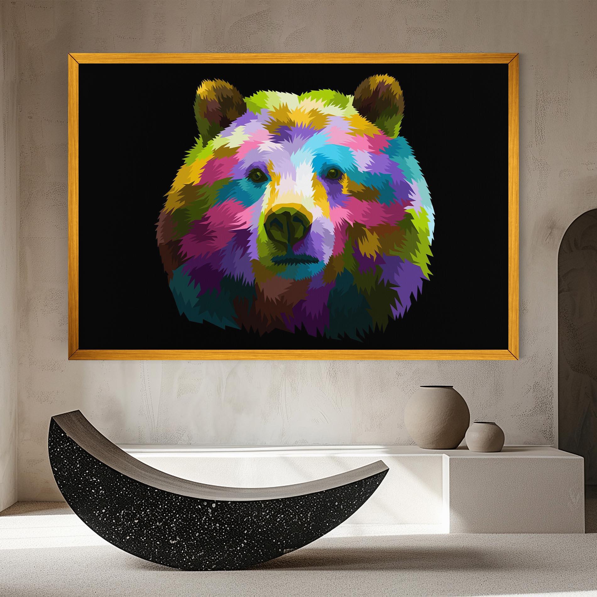 Vászonkép Colorful Bear Head mockup 8