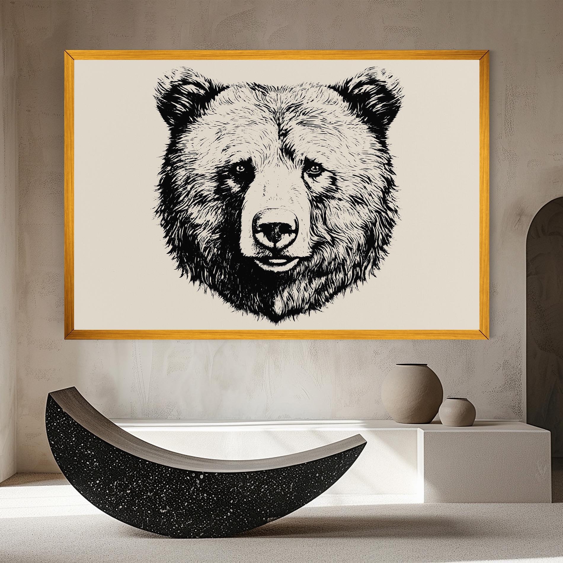 Vászonkép Cream Head Bear mockup 8