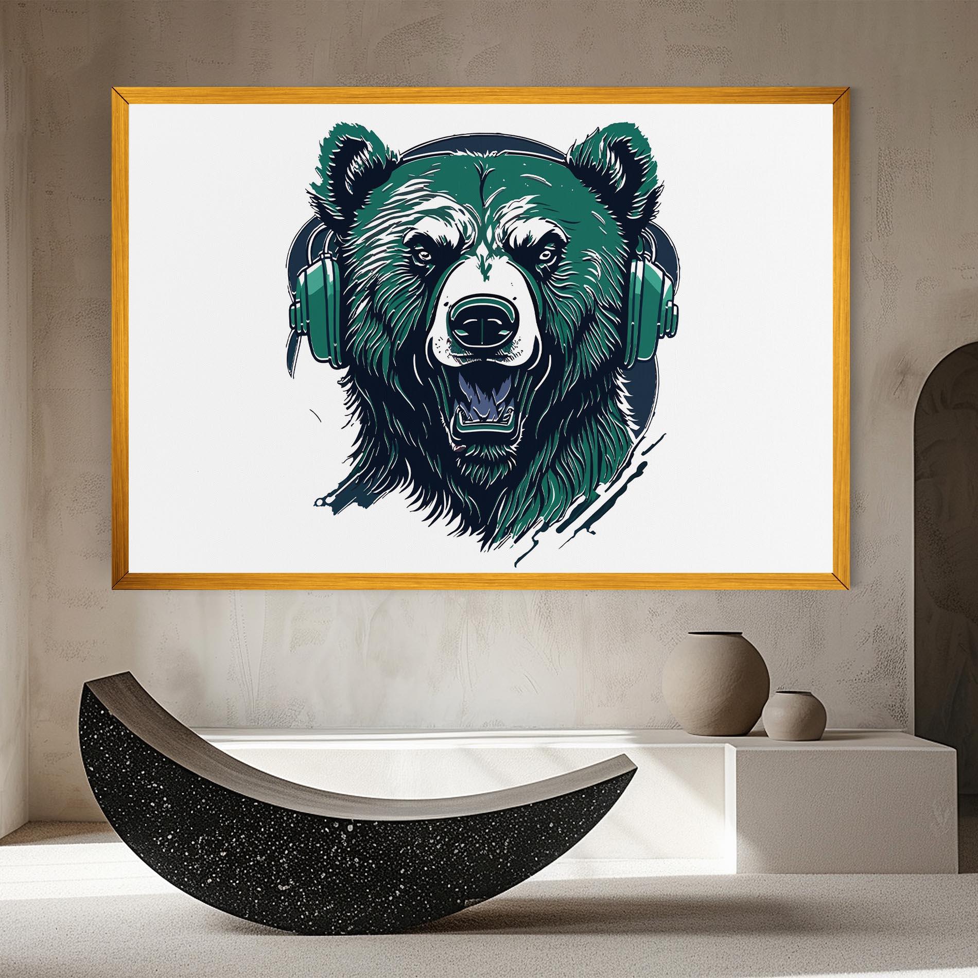 Vászonkép Green Music Bear mockup 8