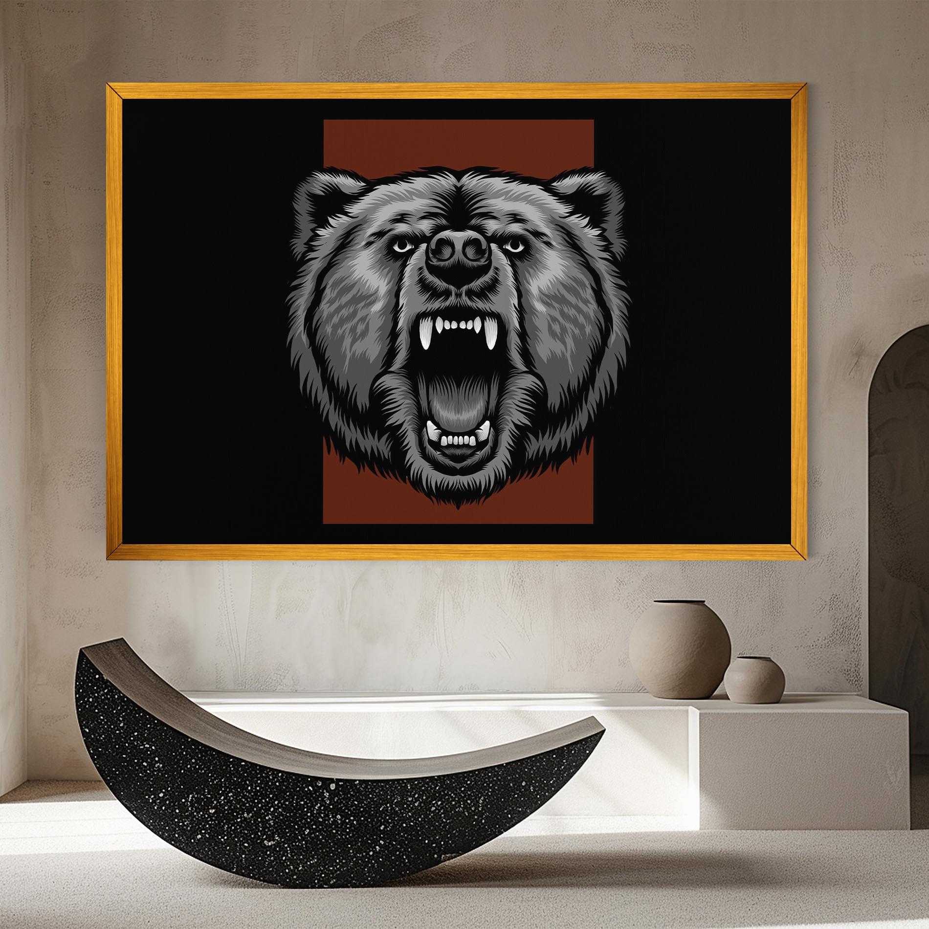 Vászonkép Grey Bear Head mockup 8