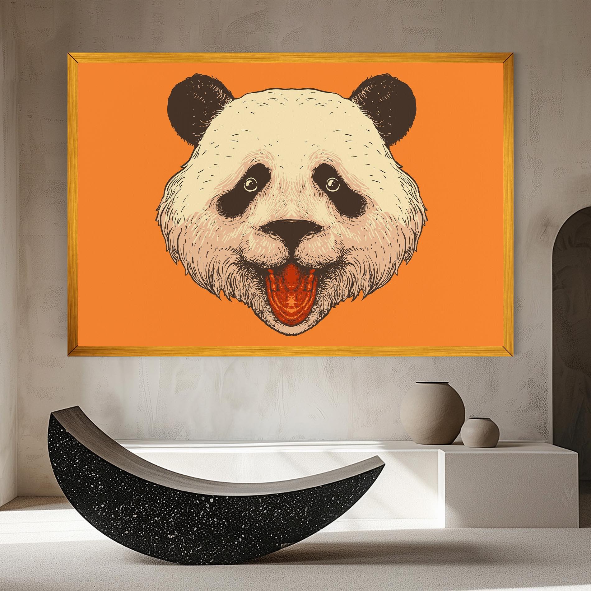 Vászonkép Panda On Orange mockup 8