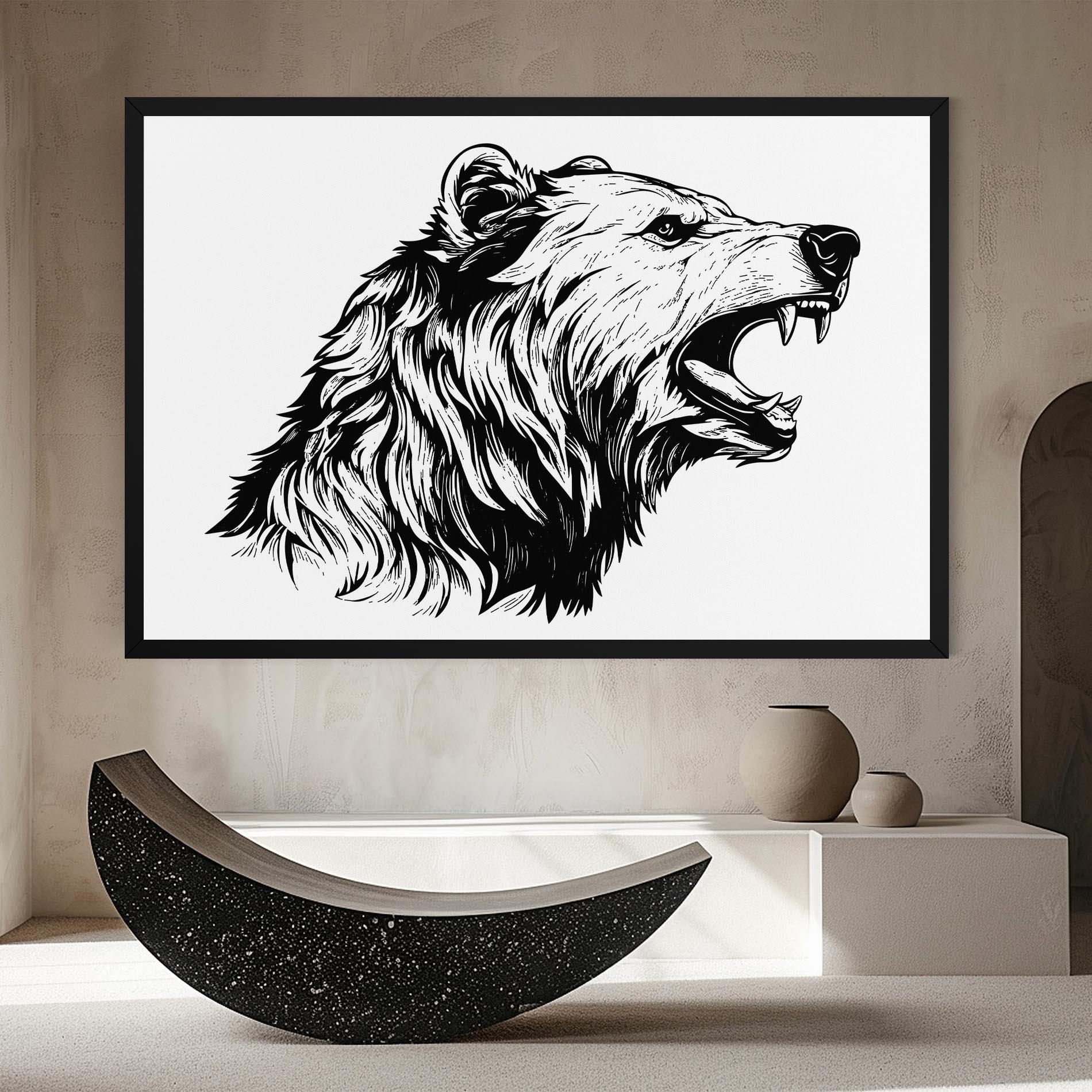 Vászonkép Angry Bear mockup 8