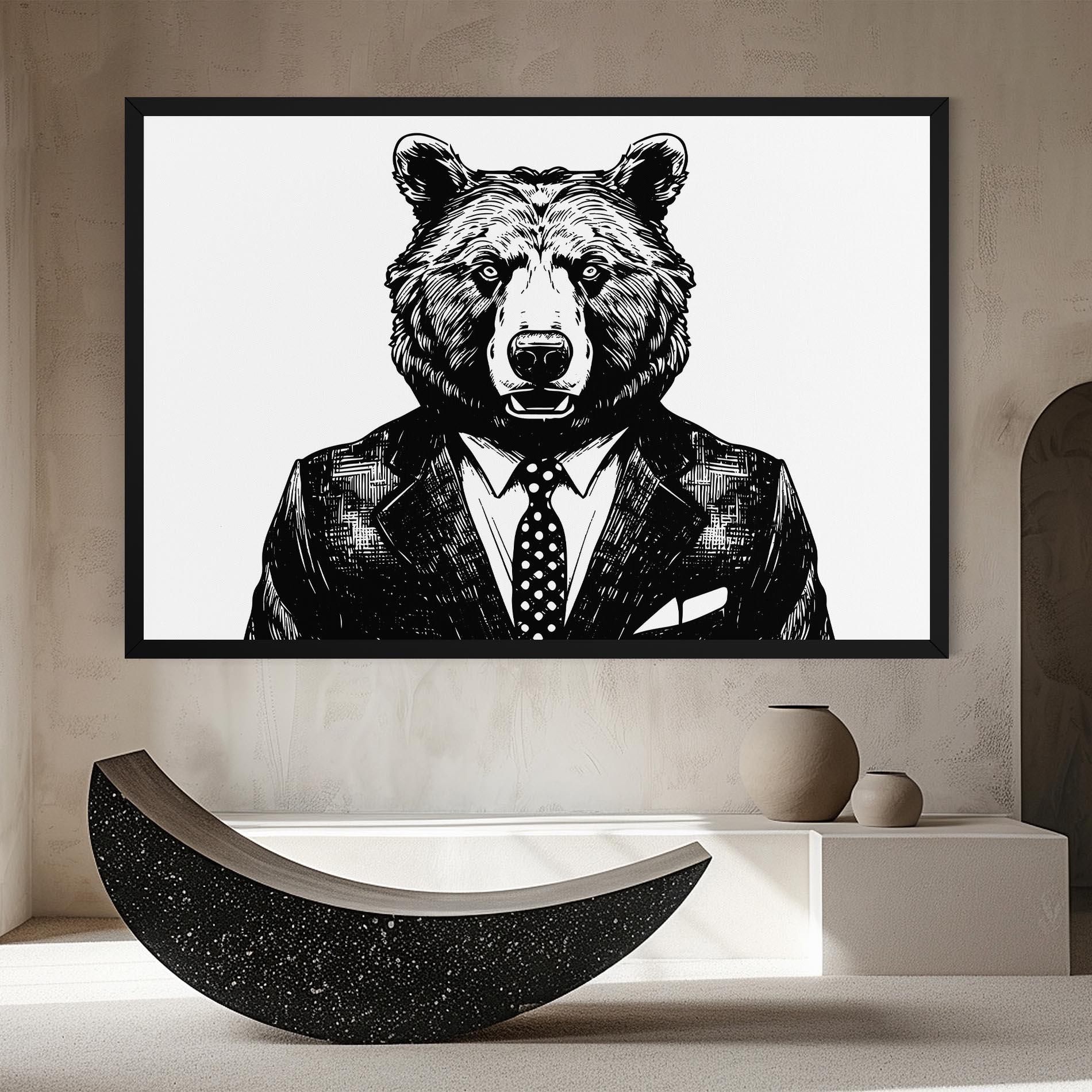 Vászonkép Bear In Suit mockup 8