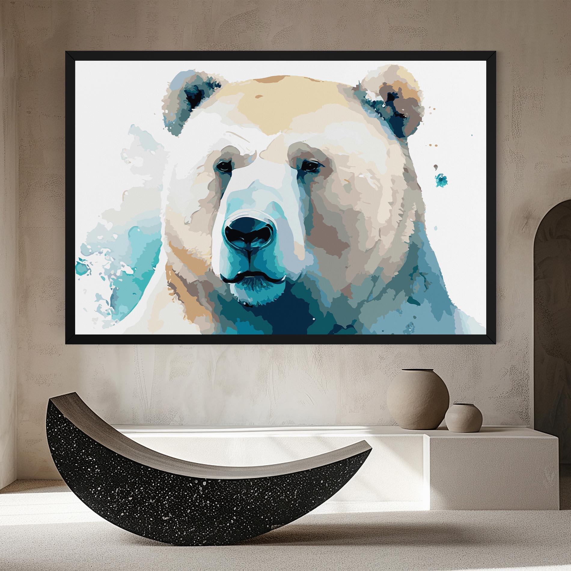 Vászonkép Big Watercolor Bear mockup 8