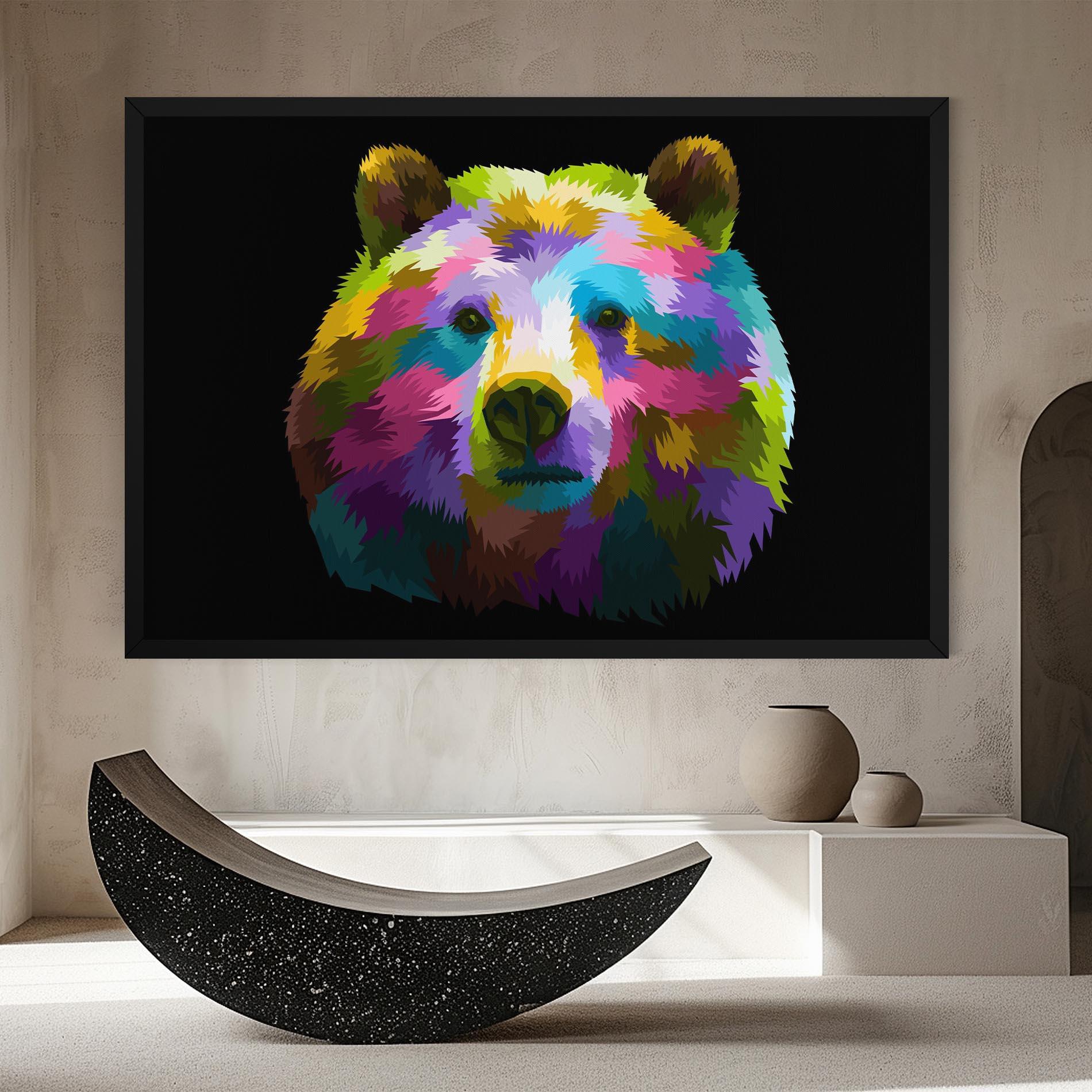 Vászonkép Colorful Bear Head mockup 8