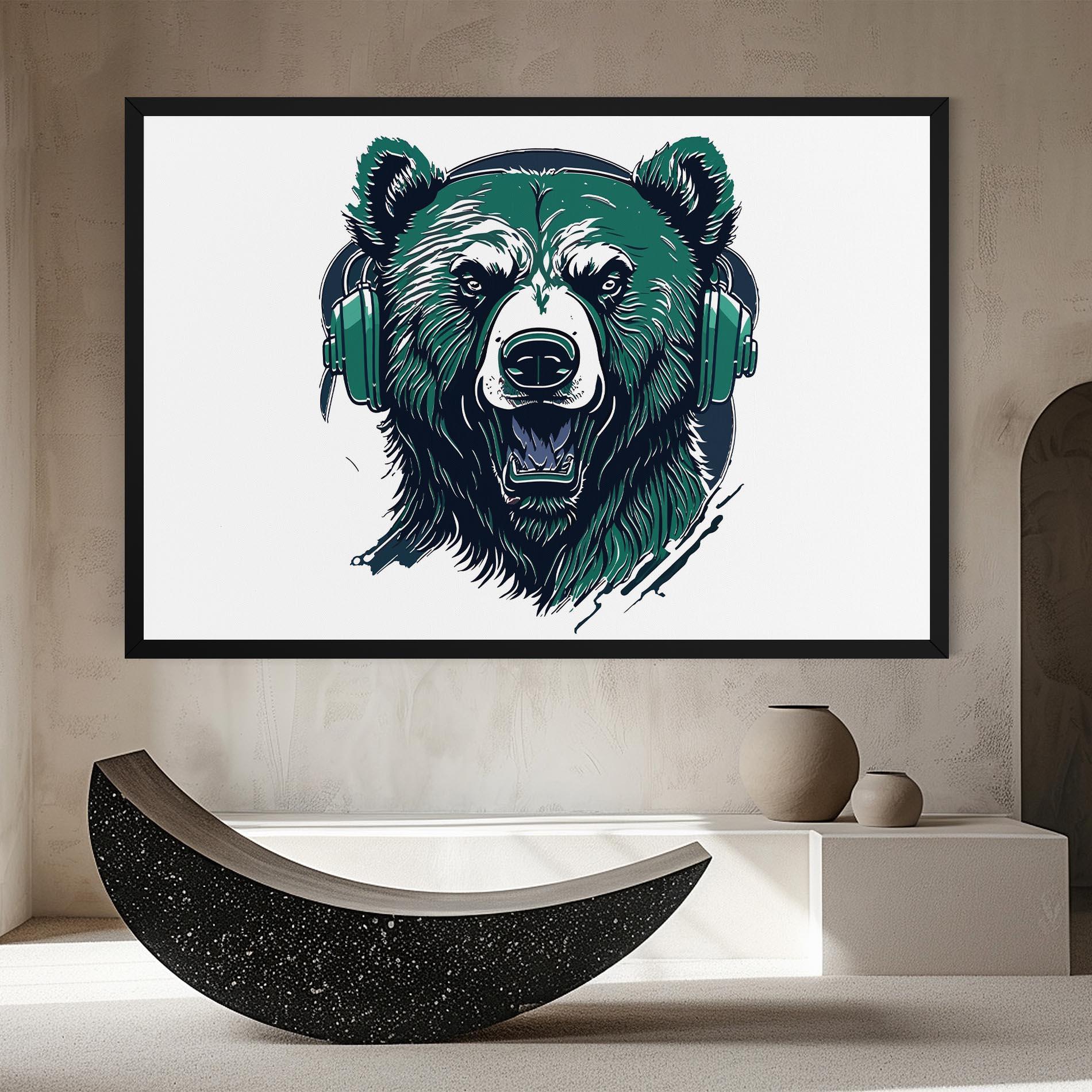 Vászonkép Green Music Bear mockup 8