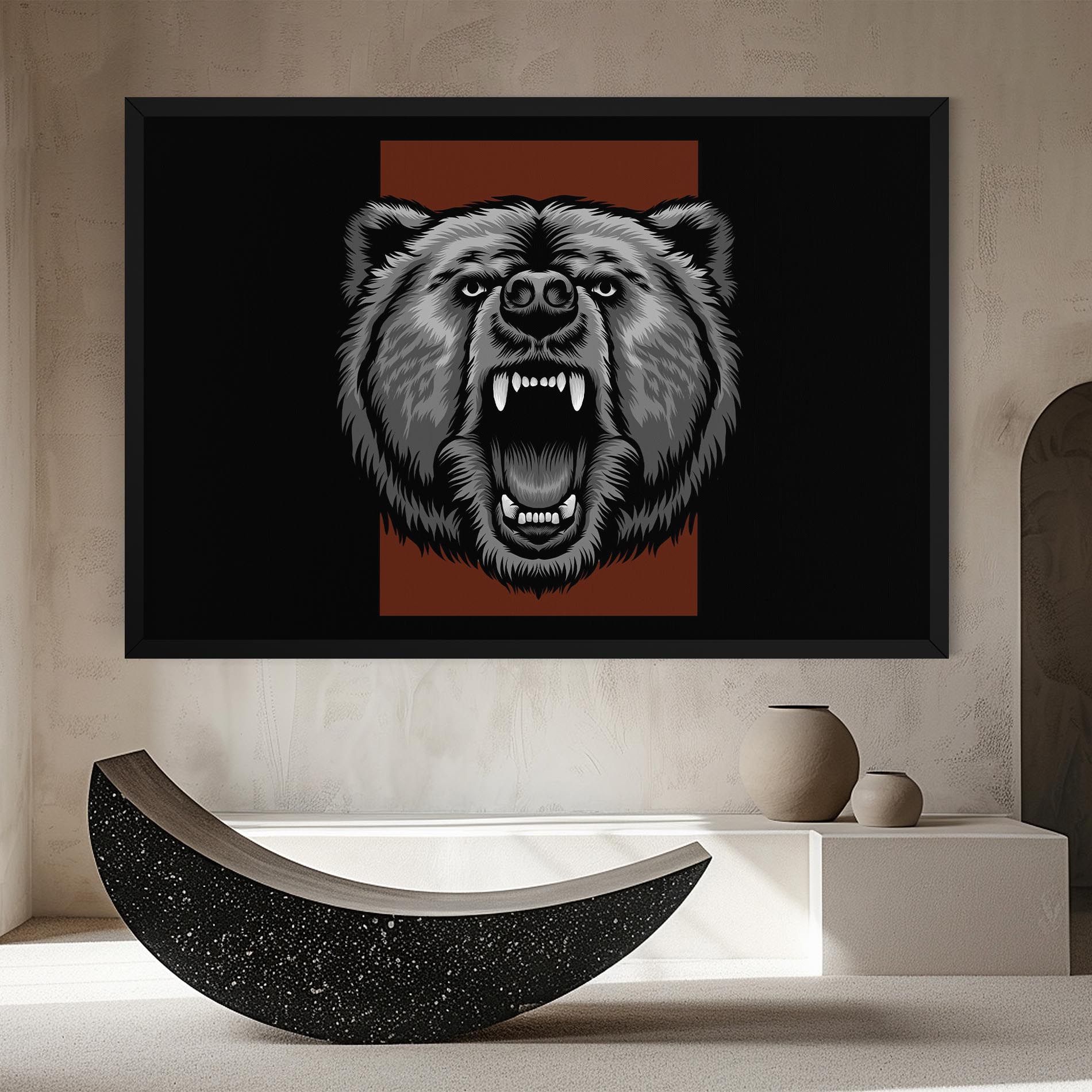Grey Bear Head mockup 8
