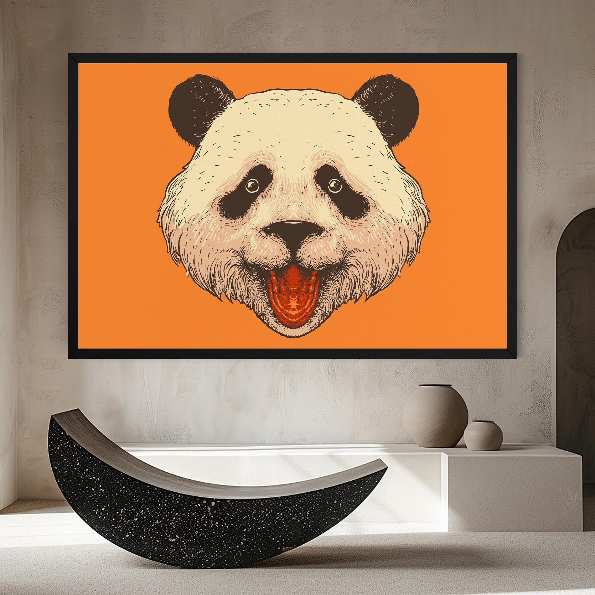 Vászonkép Panda On Orange mockup 8