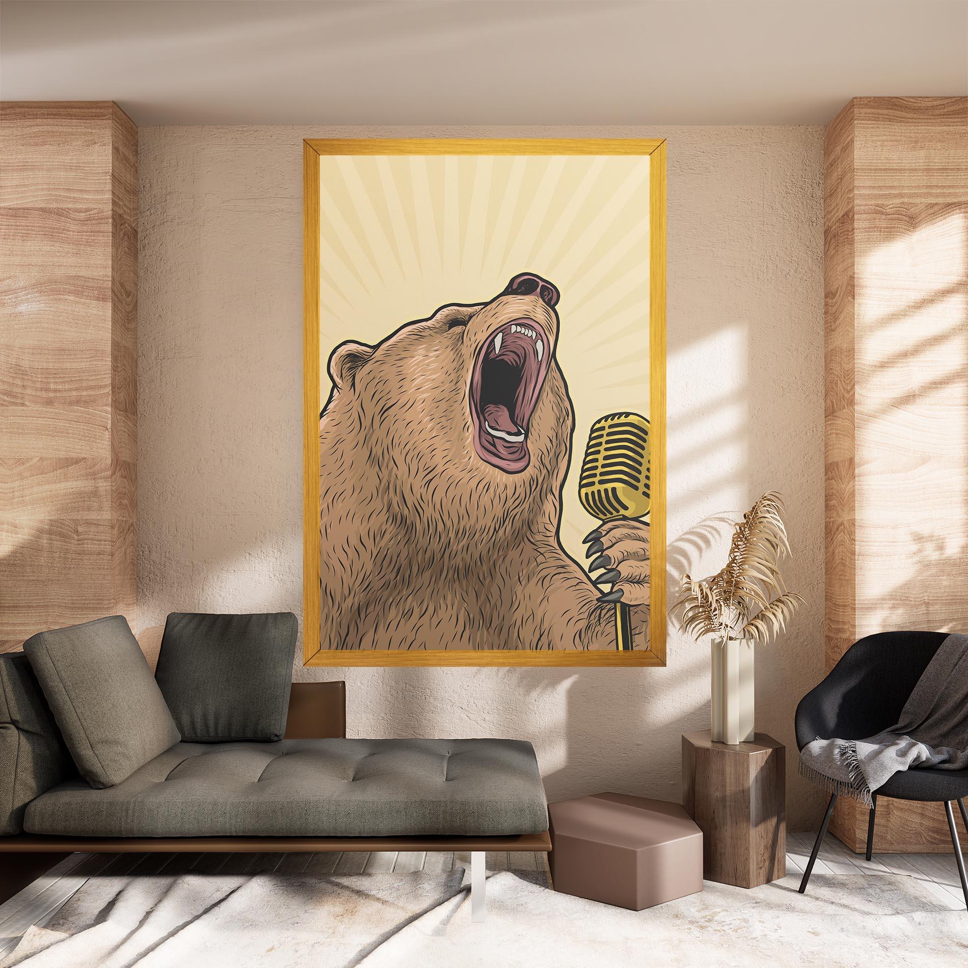 Vászonkép Bear Singing mockup 8