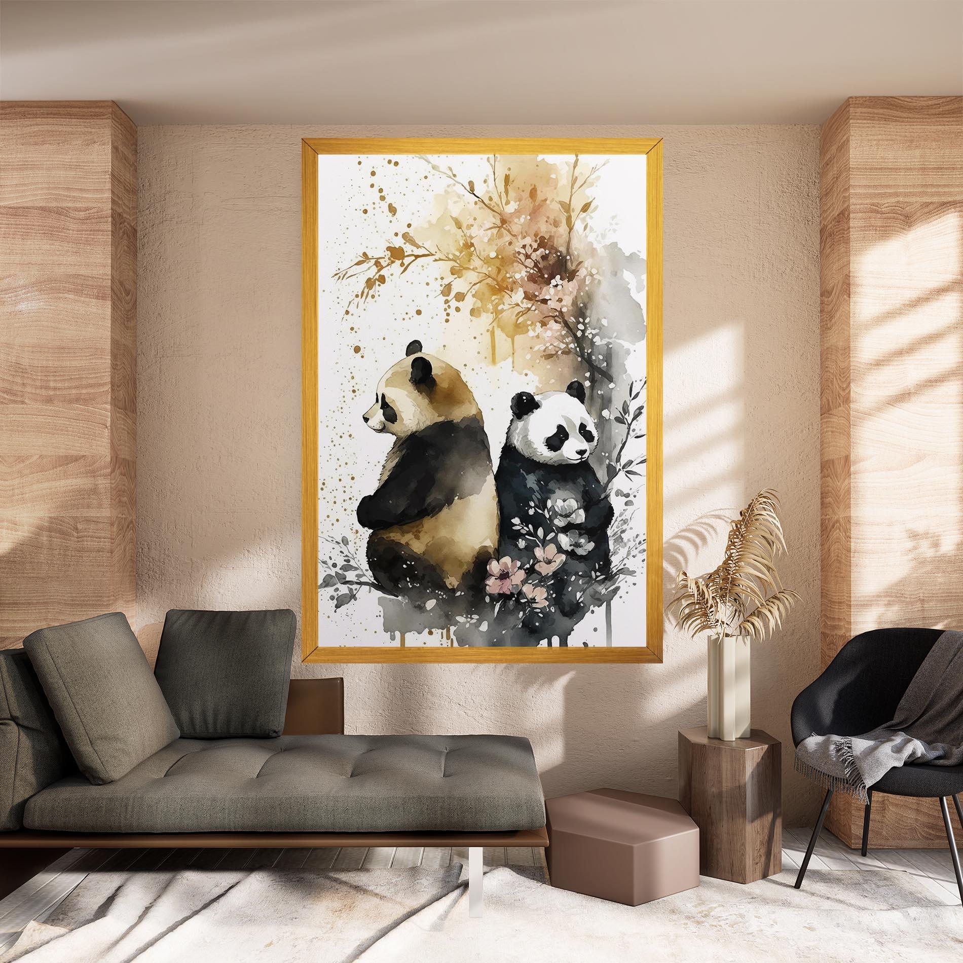 Vászonkép Gold Panda Art mockup 8