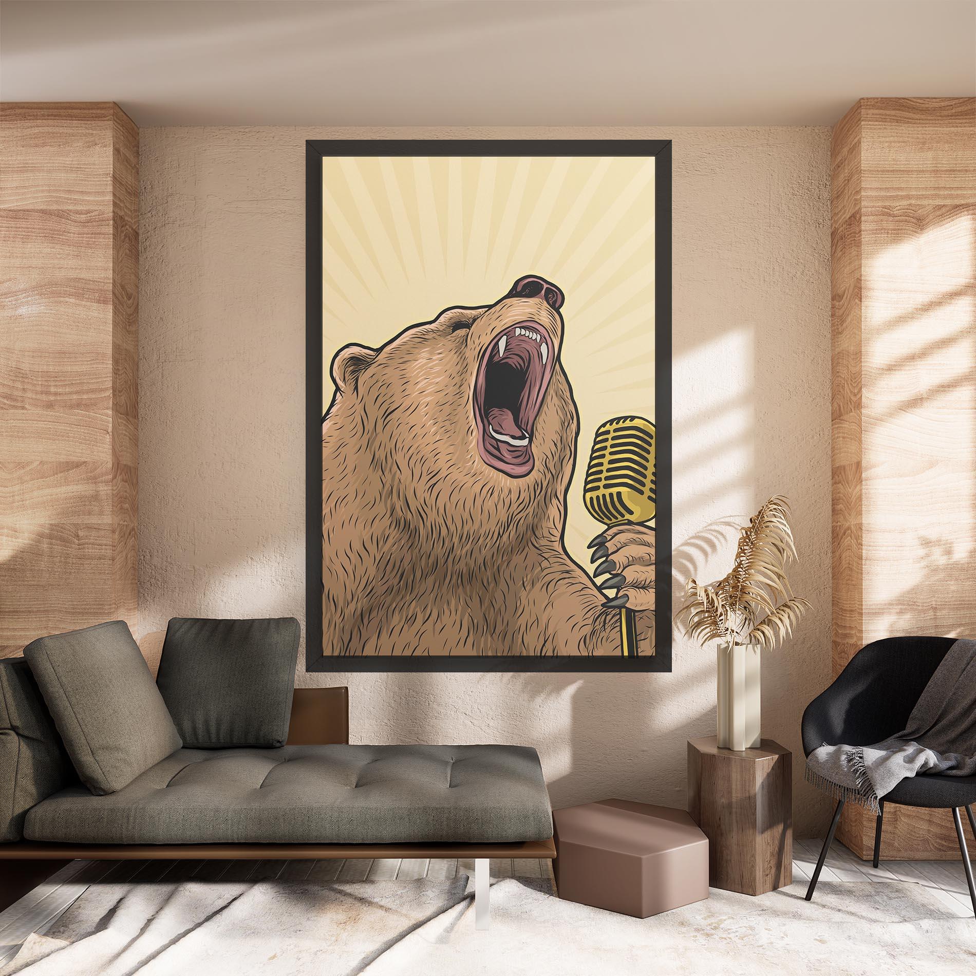 Vászonkép Bear Singing mockup 8