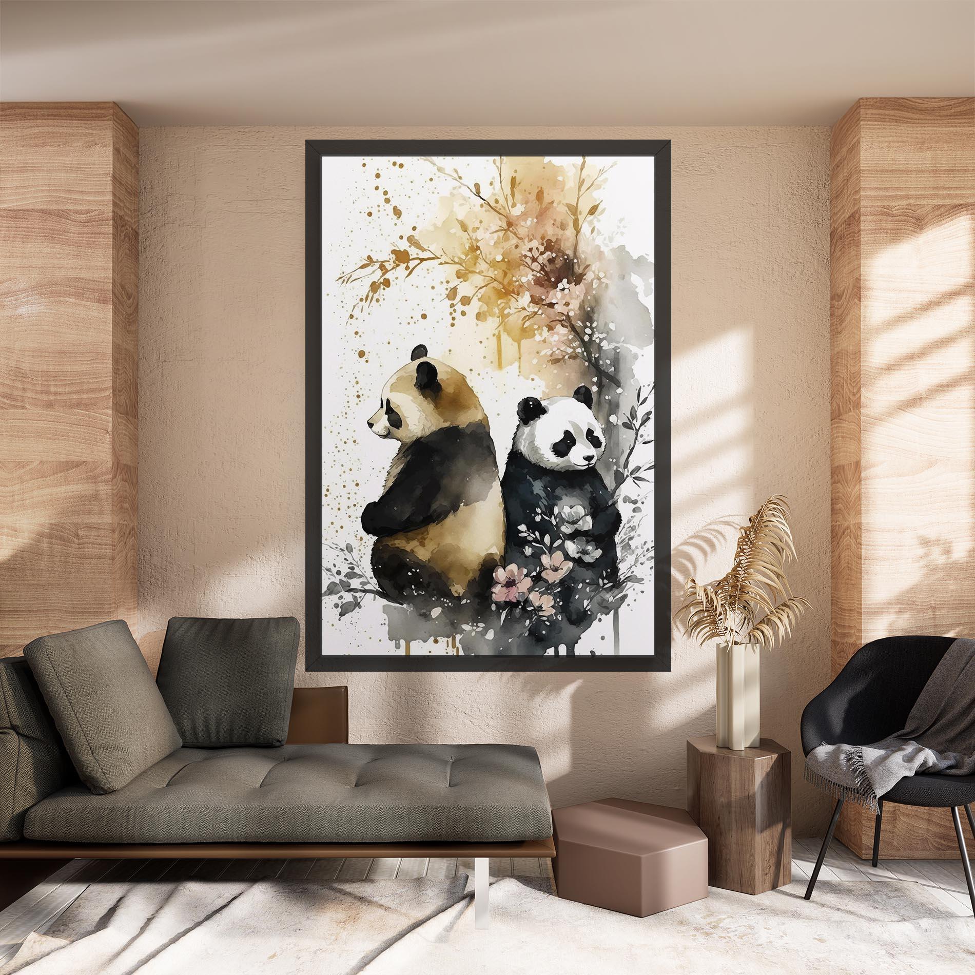 Vászonkép Gold Panda Art mockup 8